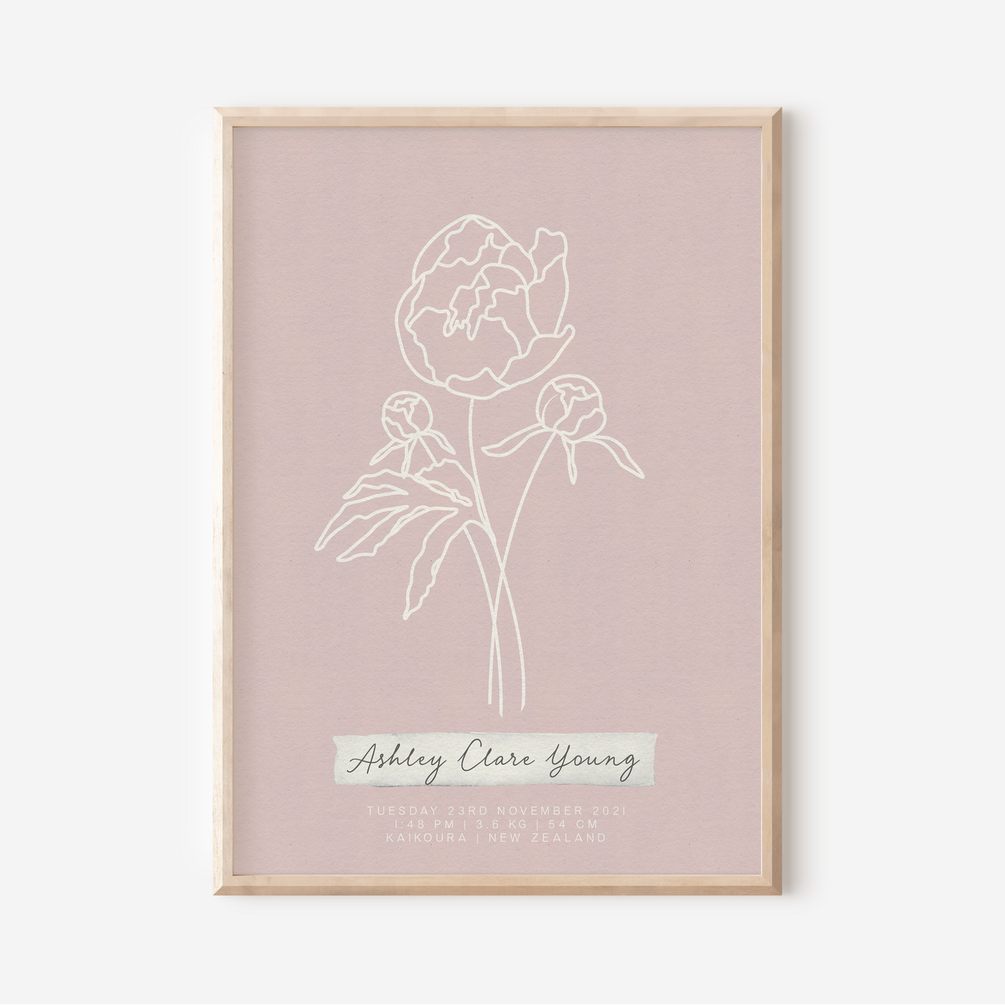 NOVEMBER Peony - Botanical Birth Month Keepsake Print
