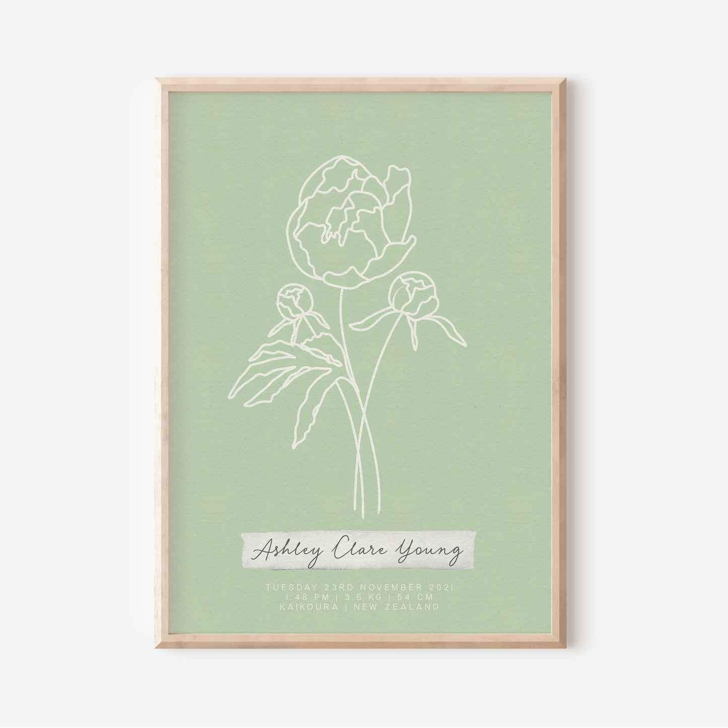 NOVEMBER Peony - Botanical Birth Month Keepsake Print