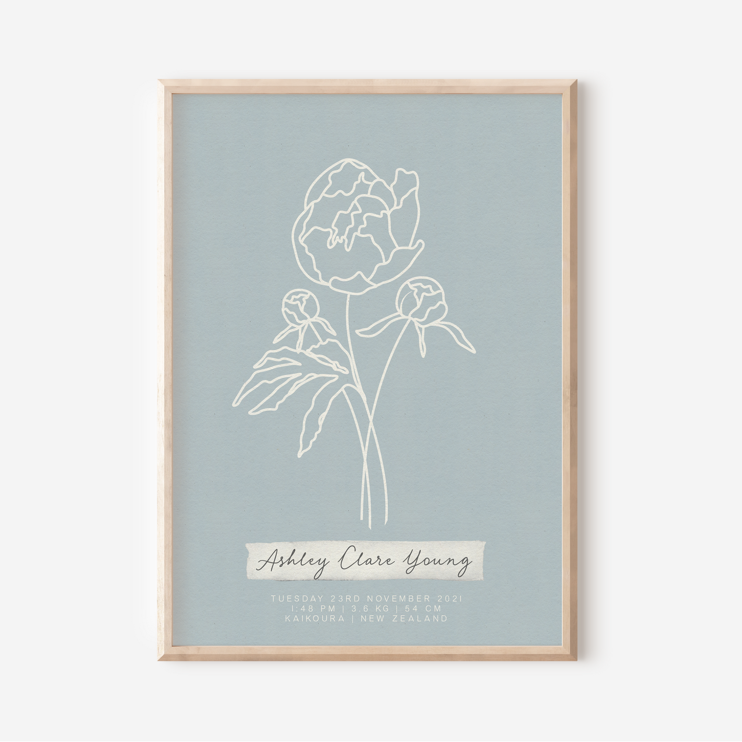 NOVEMBER Peony - Botanical Birth Month Keepsake Print
