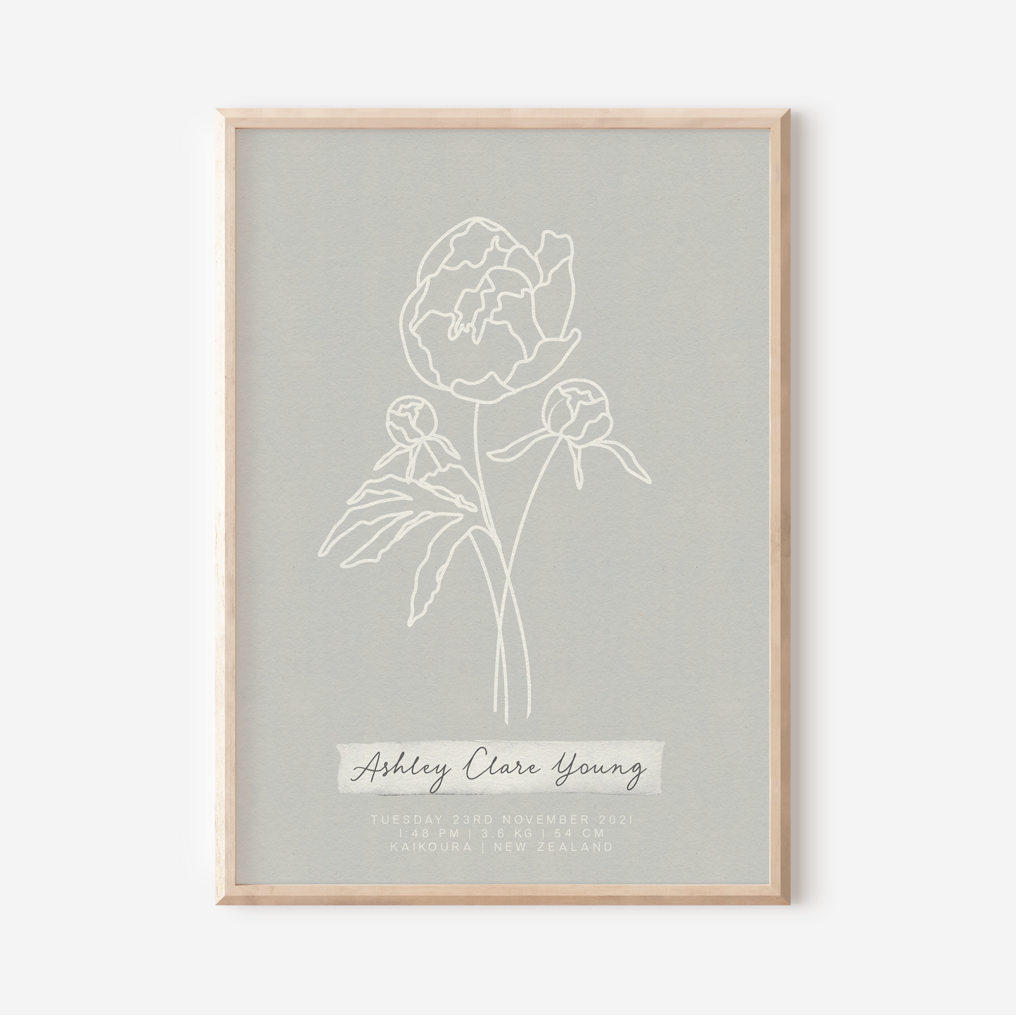 NOVEMBER Peony - Botanical Birth Month Keepsake Print
