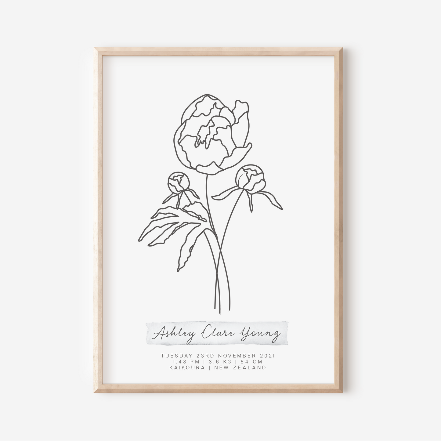 NOVEMBER Peony - Botanical Birth Month Keepsake Print