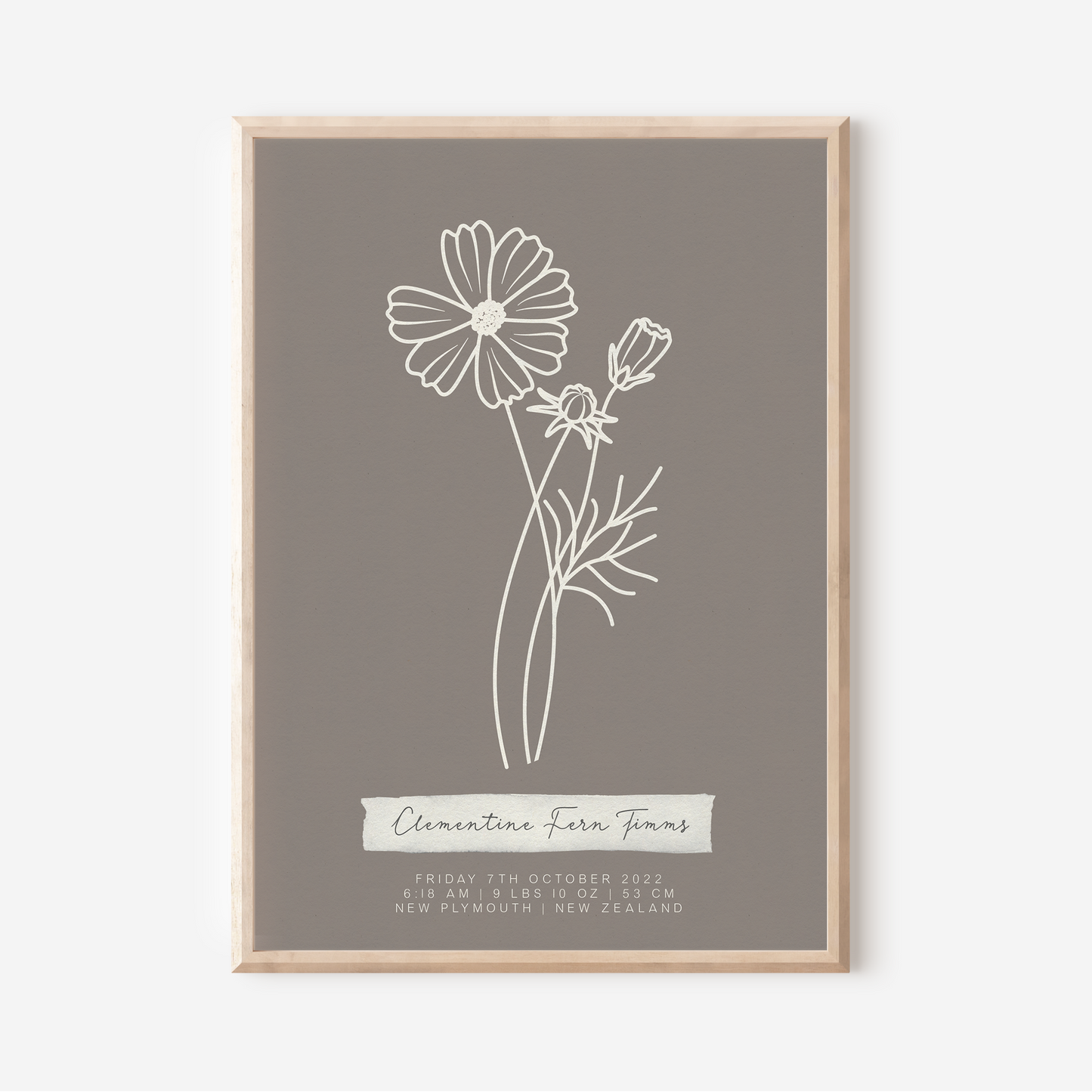 OCTOBER Cosmos - Botanical Birth Month Keepsake Print