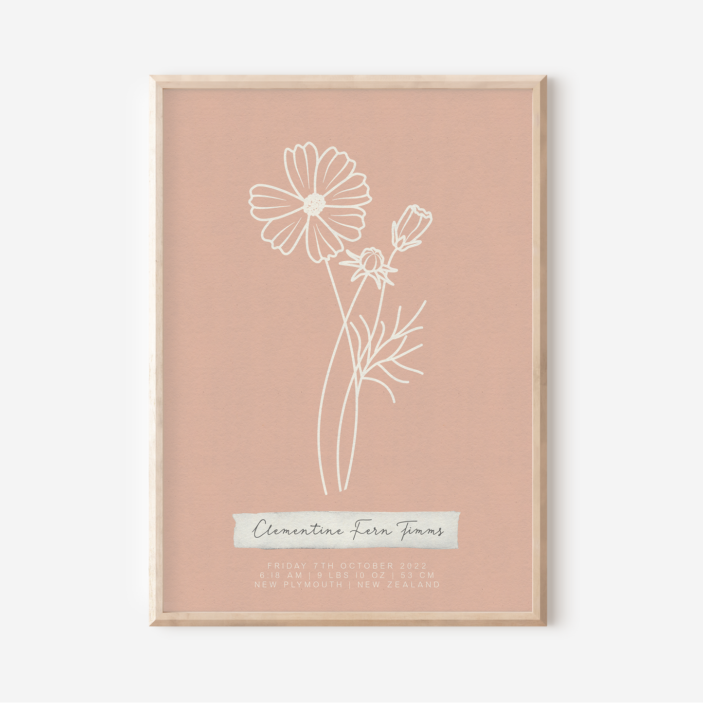 OCTOBER Cosmos - Botanical Birth Month Keepsake Print