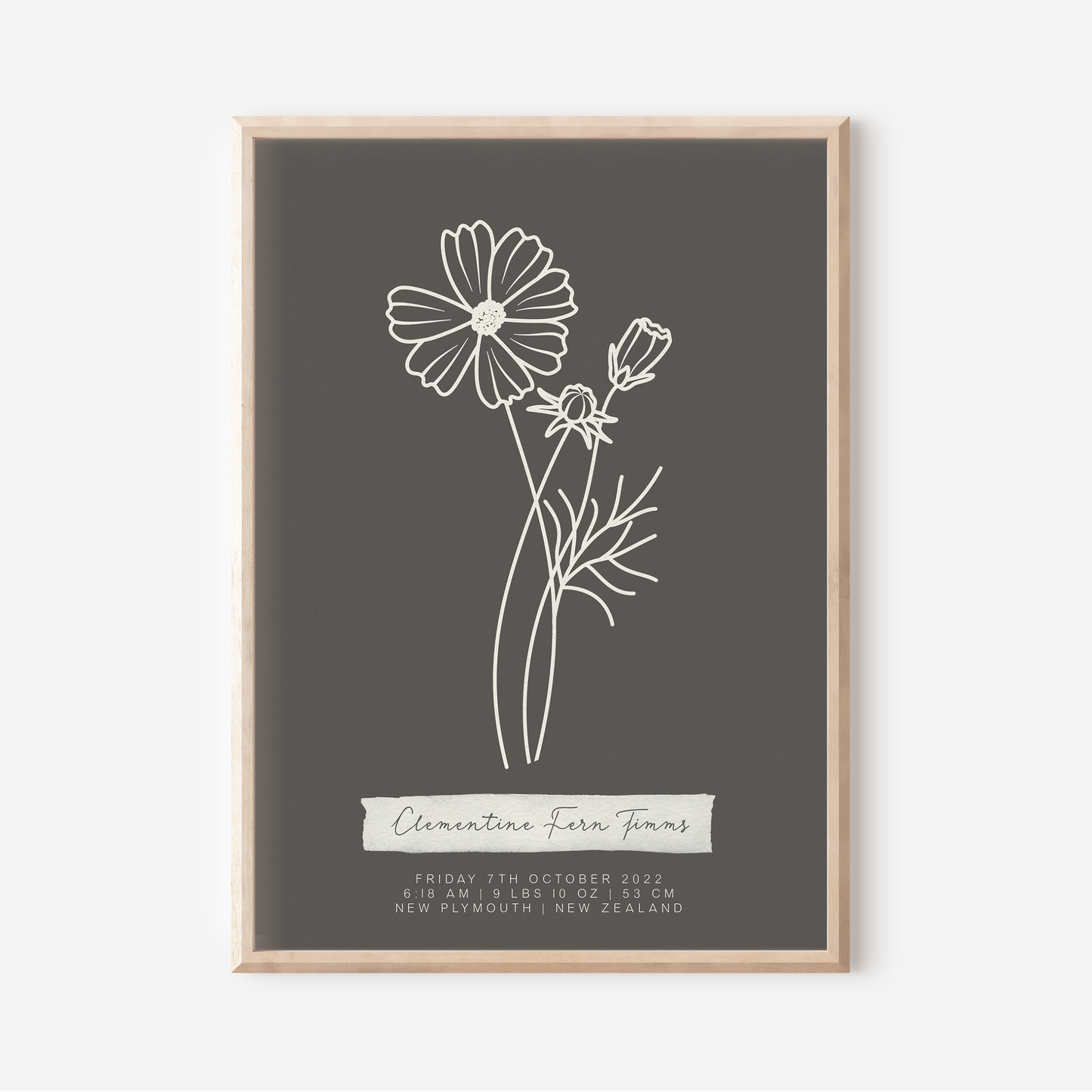 OCTOBER Cosmos - Botanical Birth Month Keepsake Print