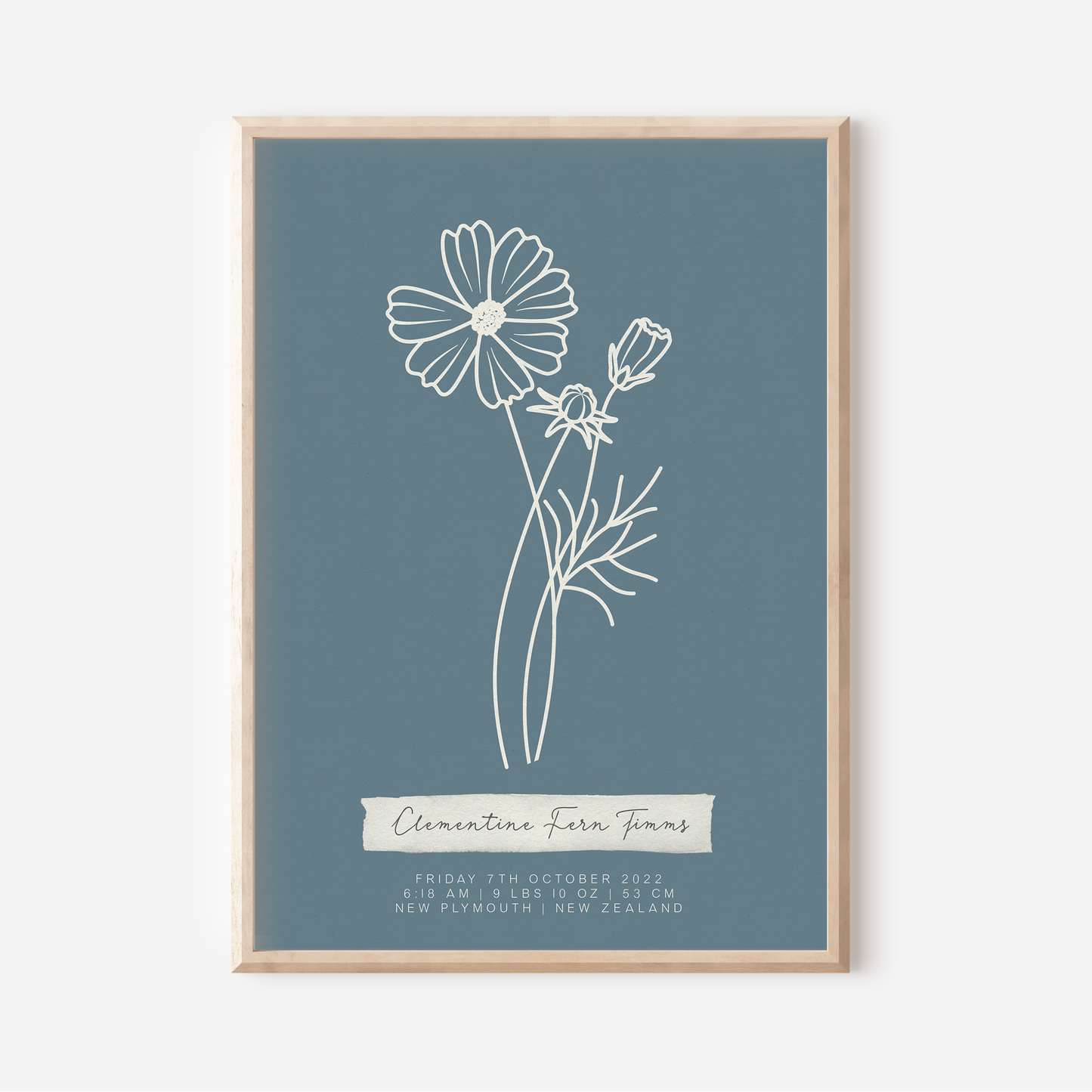 OCTOBER Cosmos - Botanical Birth Month Keepsake Print