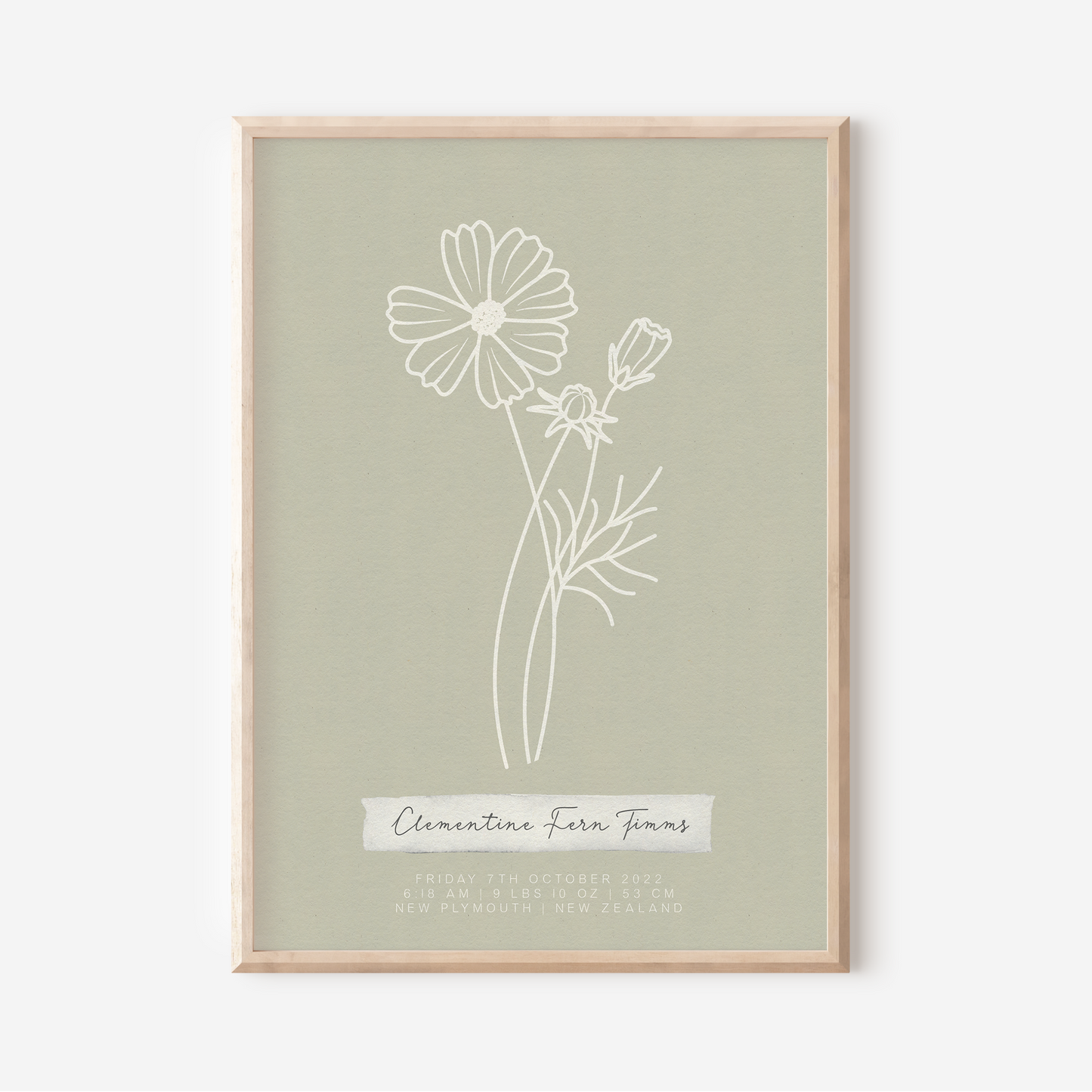 OCTOBER Cosmos - Botanical Birth Month Keepsake Print