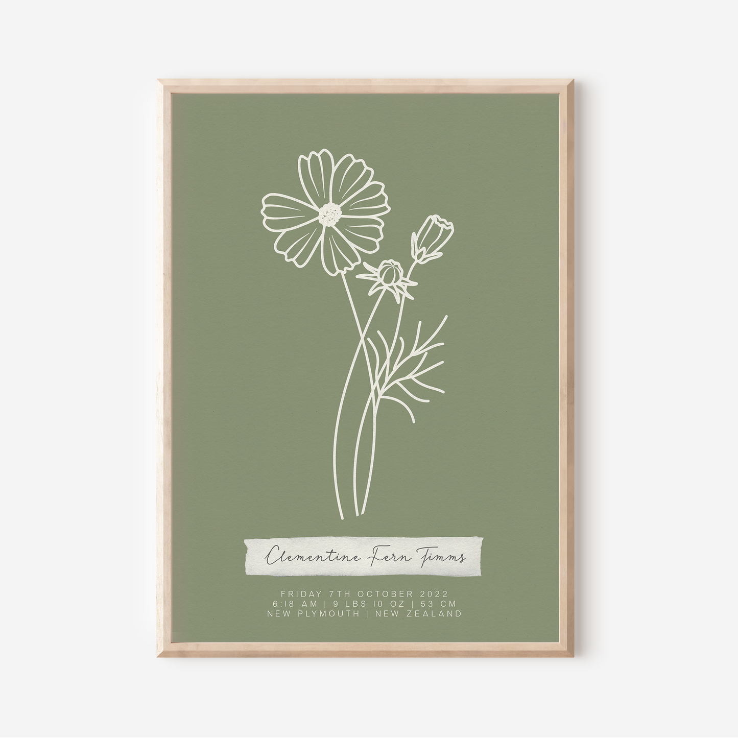 OCTOBER Cosmos - Botanical Birth Month Keepsake Print