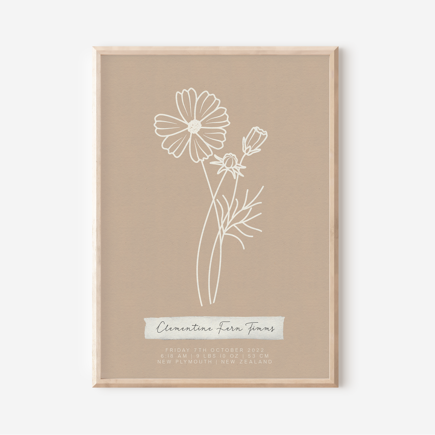 OCTOBER Cosmos - Botanical Birth Month Keepsake Print