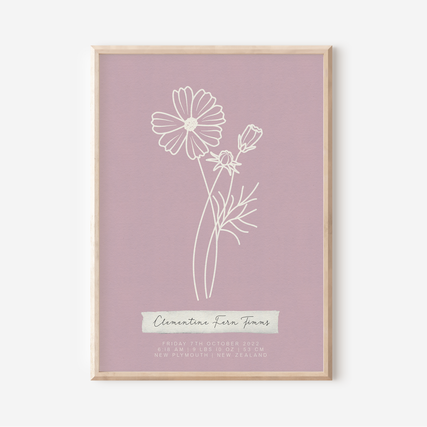 OCTOBER Cosmos - Botanical Birth Month Keepsake Print