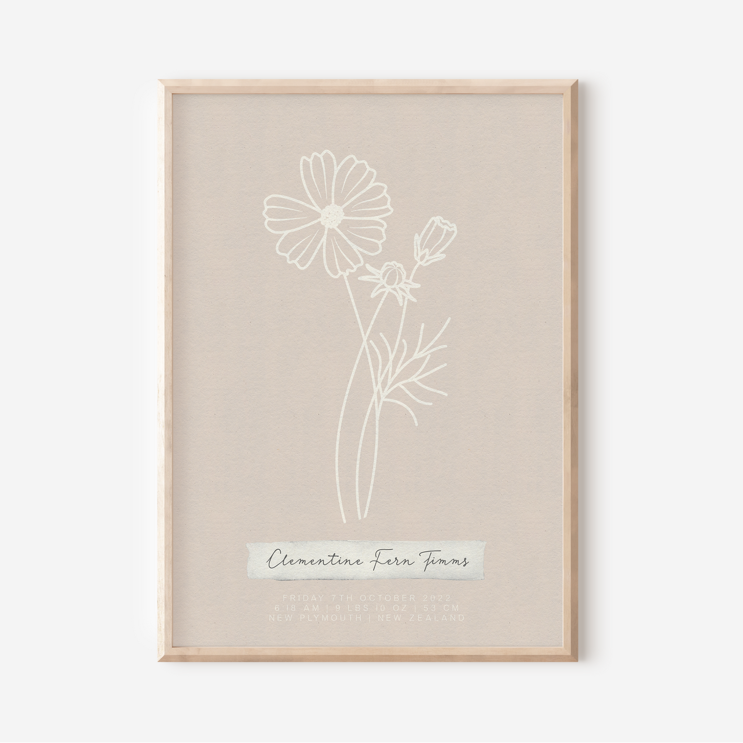 OCTOBER Cosmos - Botanical Birth Month Keepsake Print