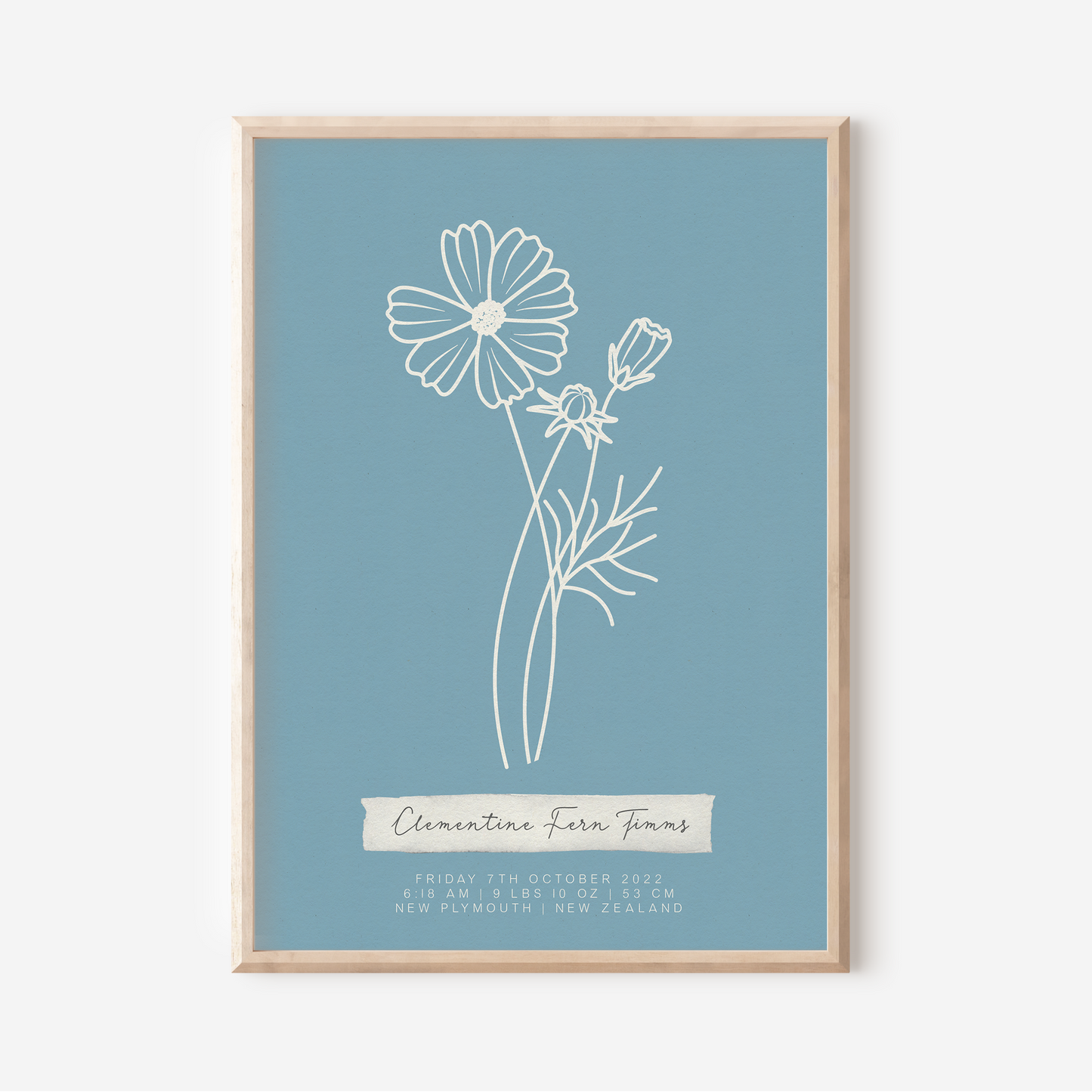 OCTOBER Cosmos - Botanical Birth Month Keepsake Print