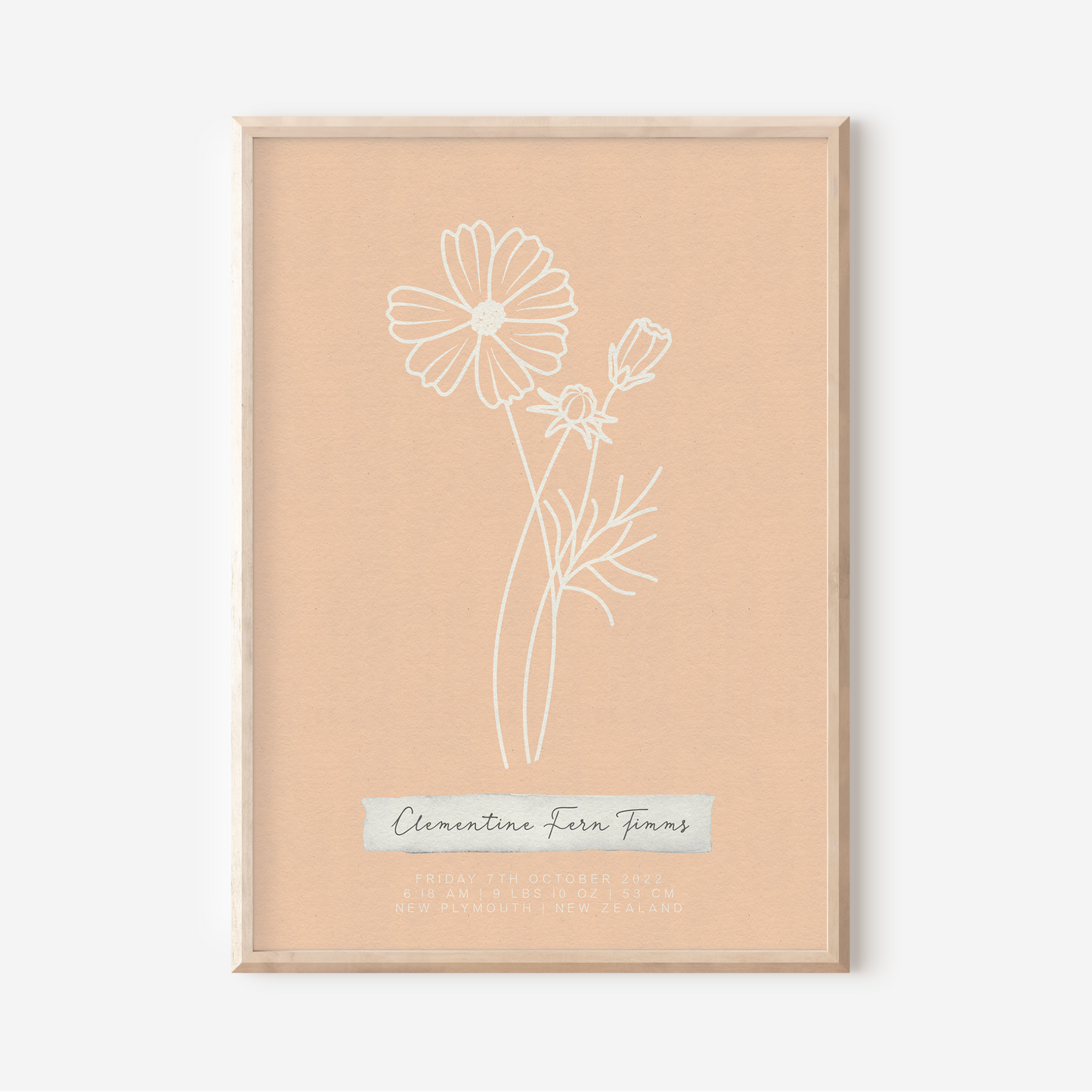 OCTOBER Cosmos - Botanical Birth Month Keepsake Print