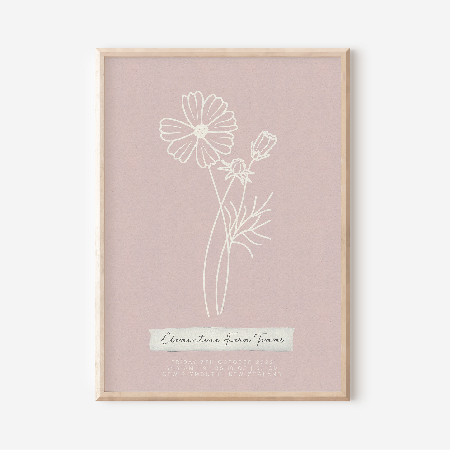OCTOBER Cosmos - Botanical Birth Month Keepsake Print