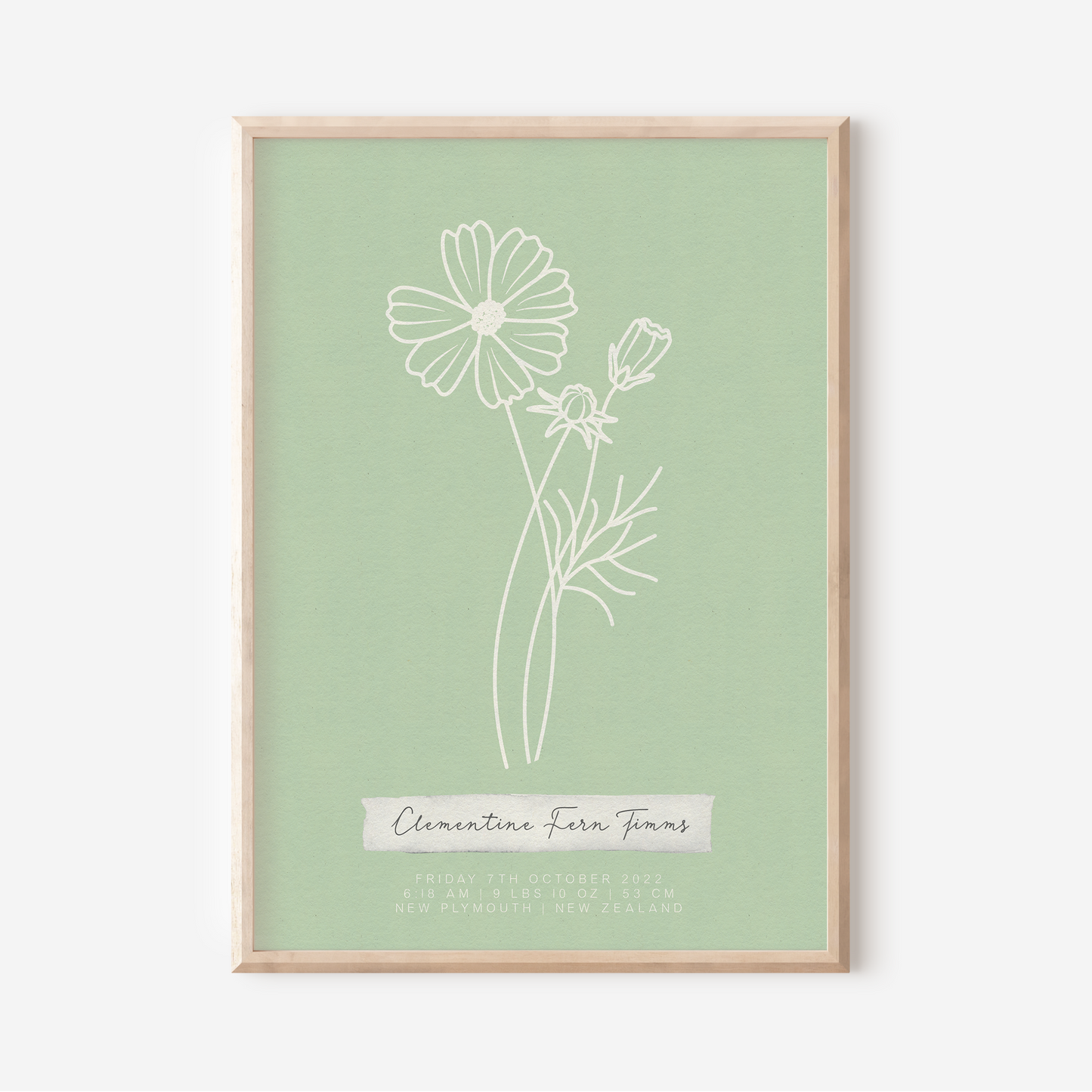 OCTOBER Cosmos - Botanical Birth Month Keepsake Print