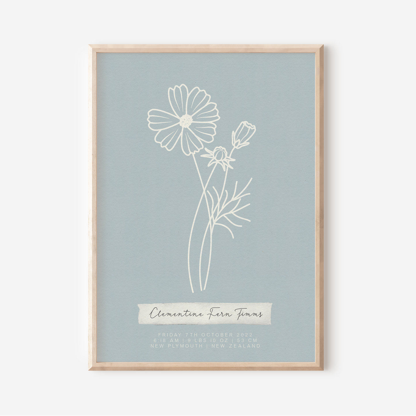 OCTOBER Cosmos - Botanical Birth Month Keepsake Print