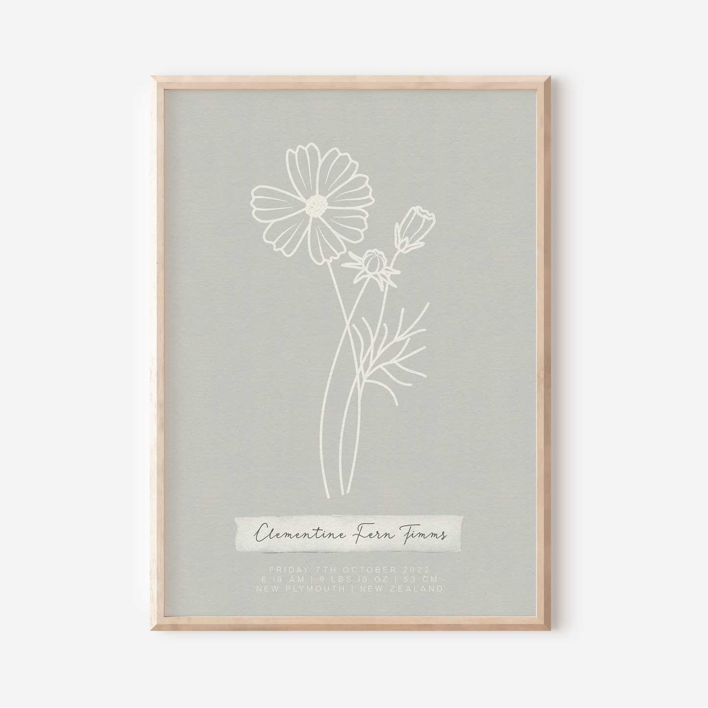 OCTOBER Cosmos - Botanical Birth Month Keepsake Print