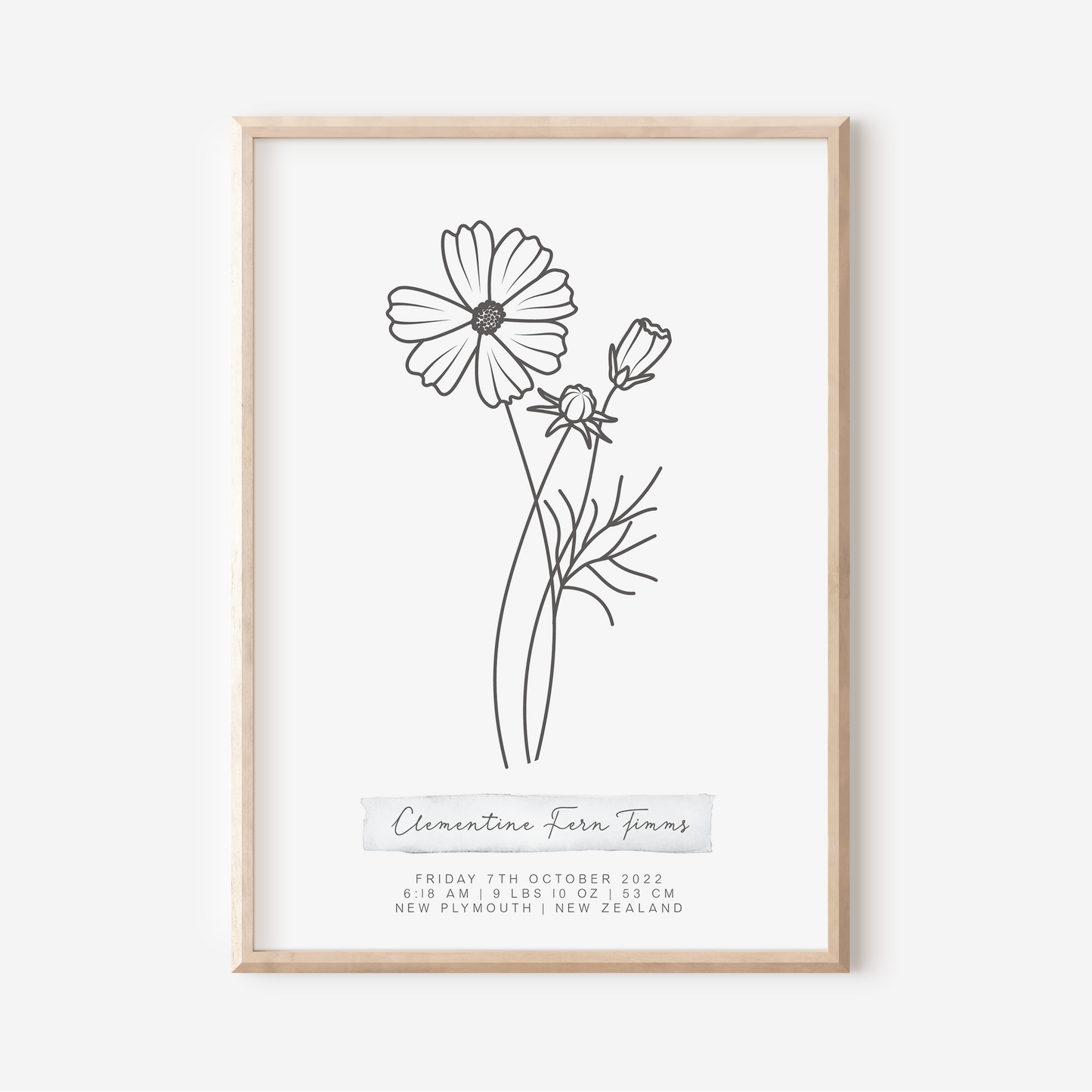 OCTOBER Cosmos - Botanical Birth Month Keepsake Print
