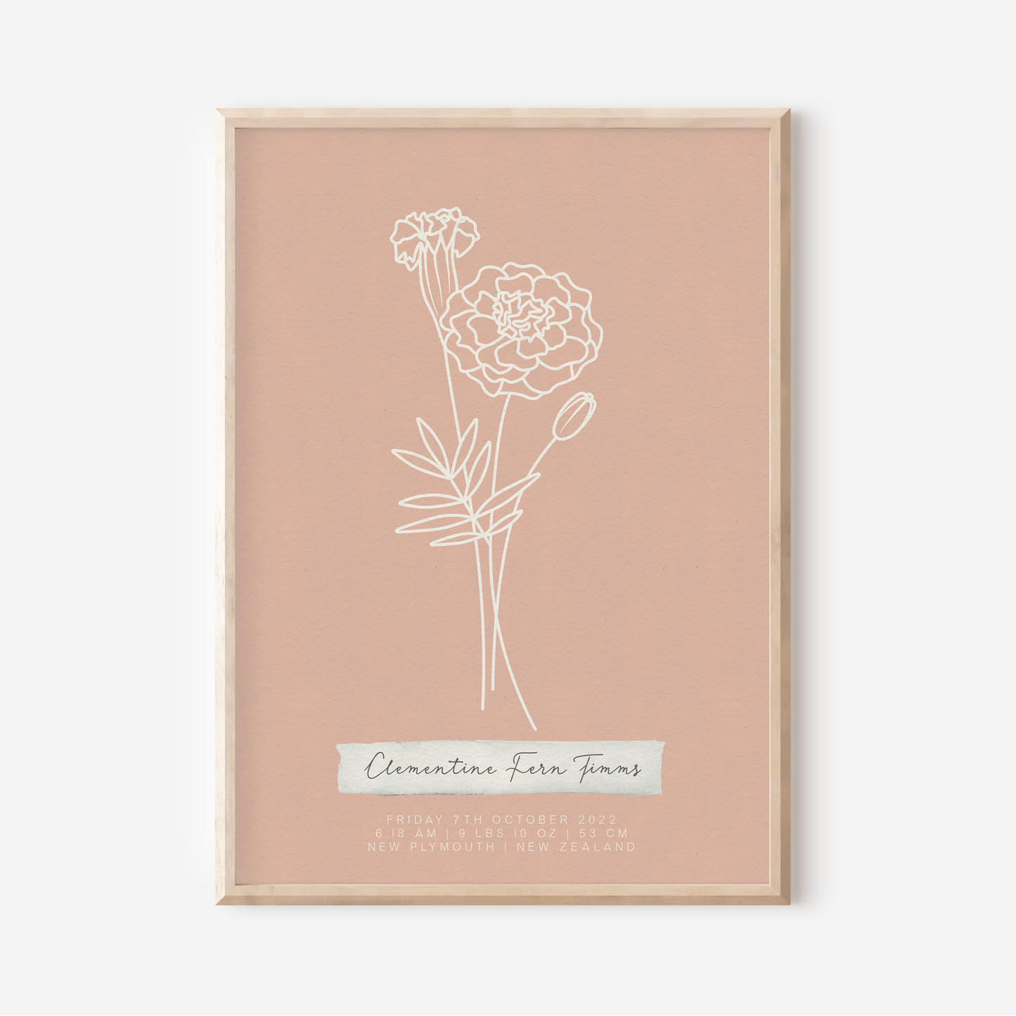 OCTOBER Marigold - Botanical Birth Month Keepsake Print