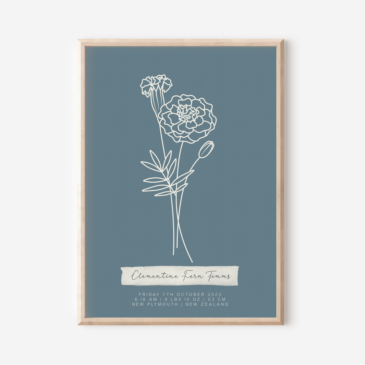 OCTOBER Marigold - Botanical Birth Month Keepsake Print