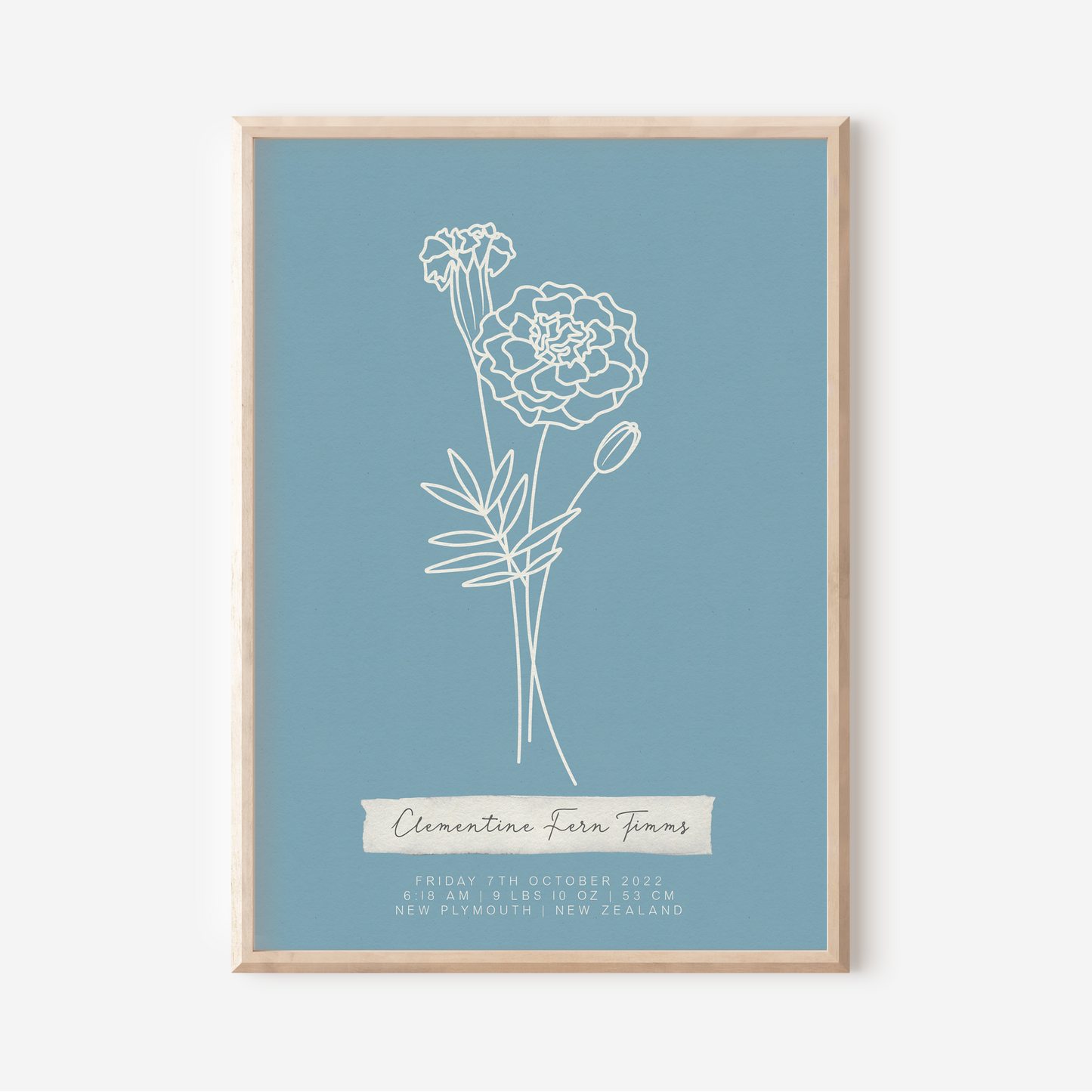 OCTOBER Marigold - Botanical Birth Month Keepsake Print