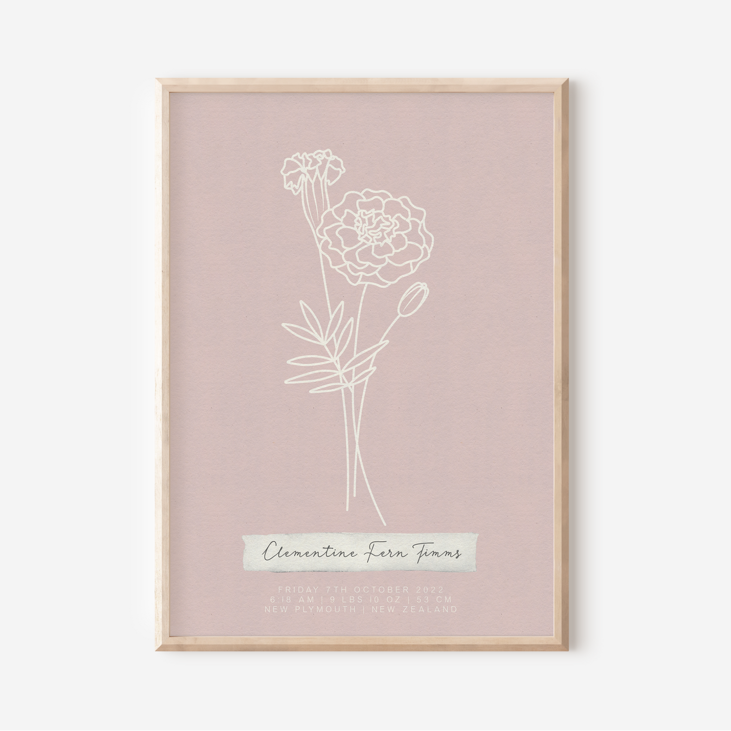 OCTOBER Marigold - Botanical Birth Month Keepsake Print