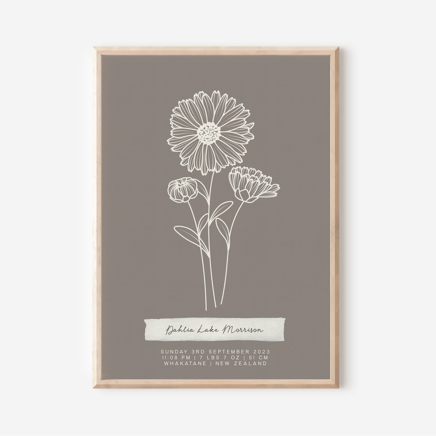 SEPTEMBER Aster - Botanical Birth Month Keepsake Print