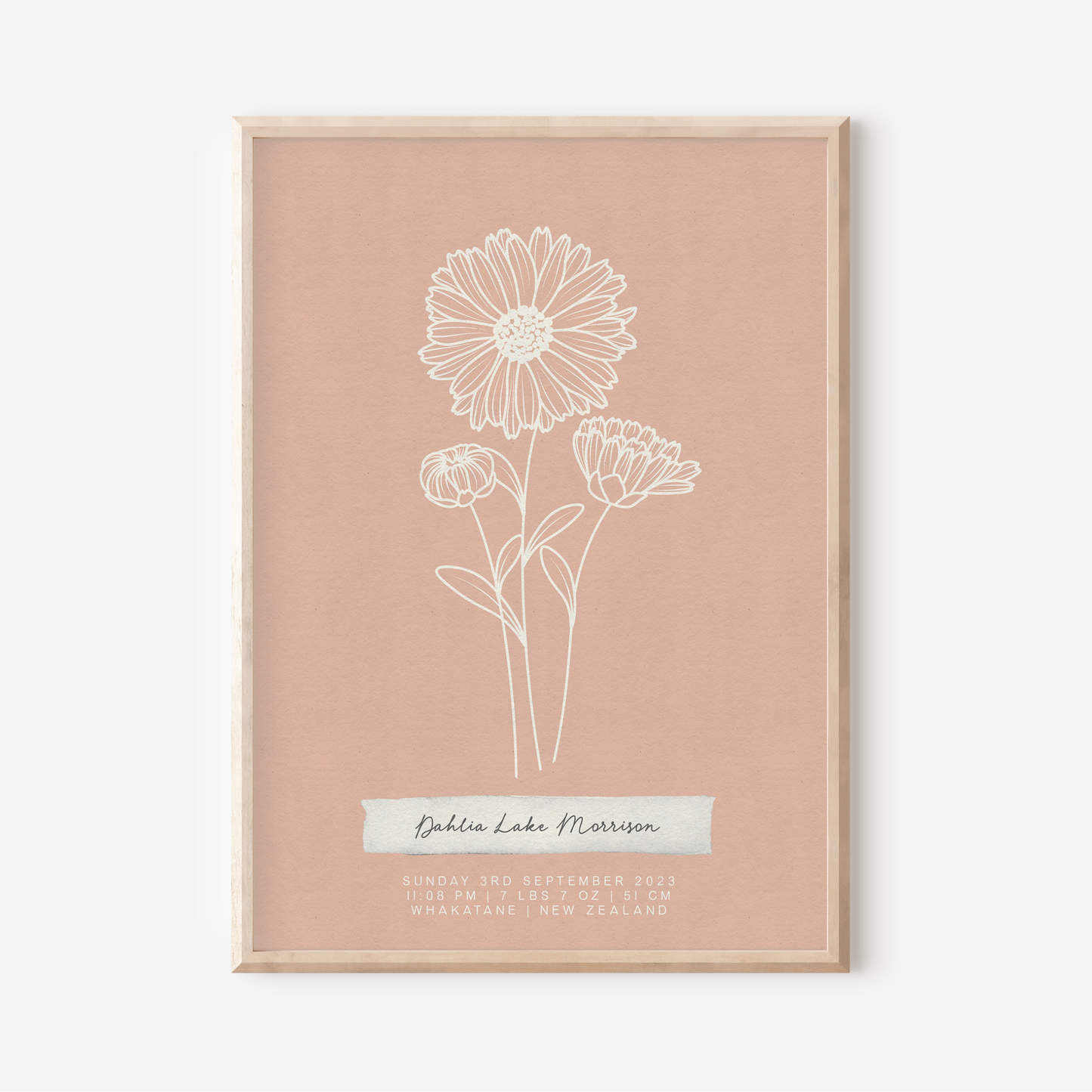 SEPTEMBER Aster - Botanical Birth Month Keepsake Print