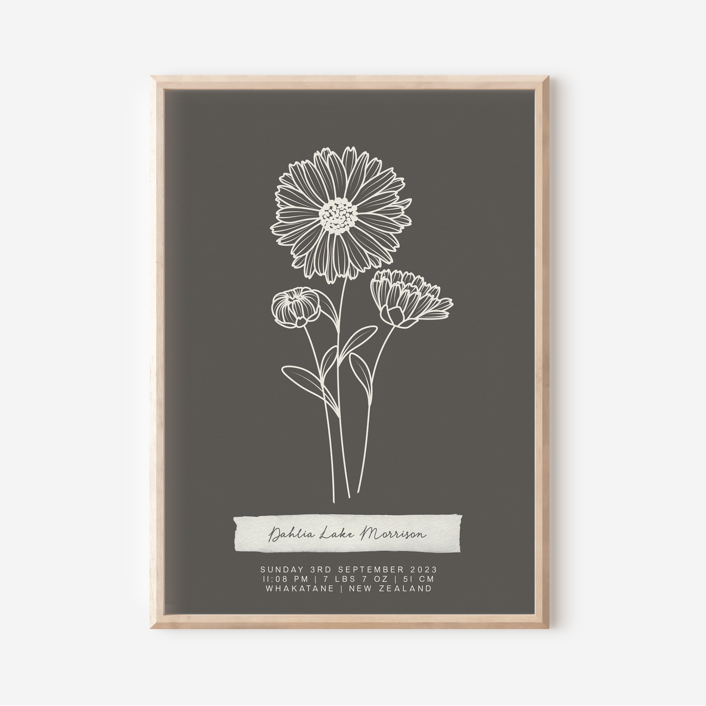 SEPTEMBER Aster - Botanical Birth Month Keepsake Print