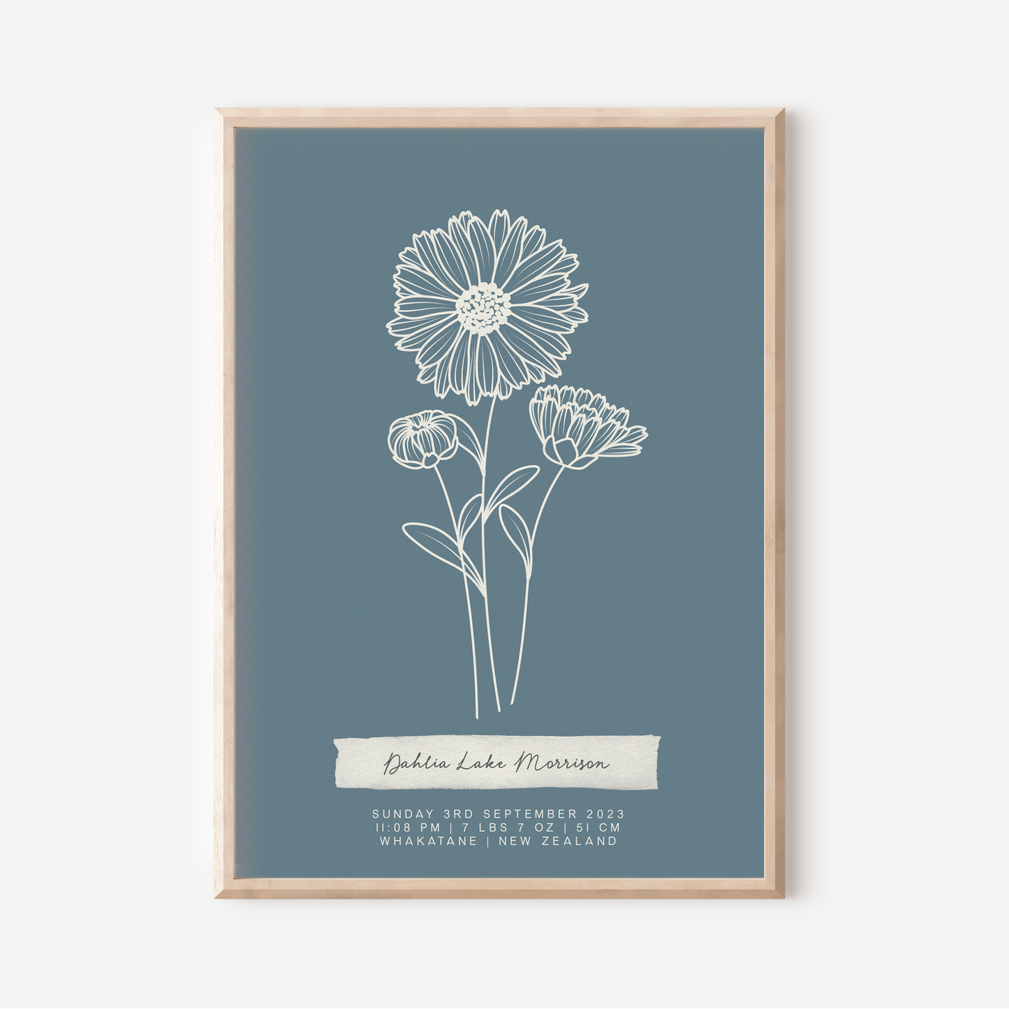 SEPTEMBER Aster - Botanical Birth Month Keepsake Print