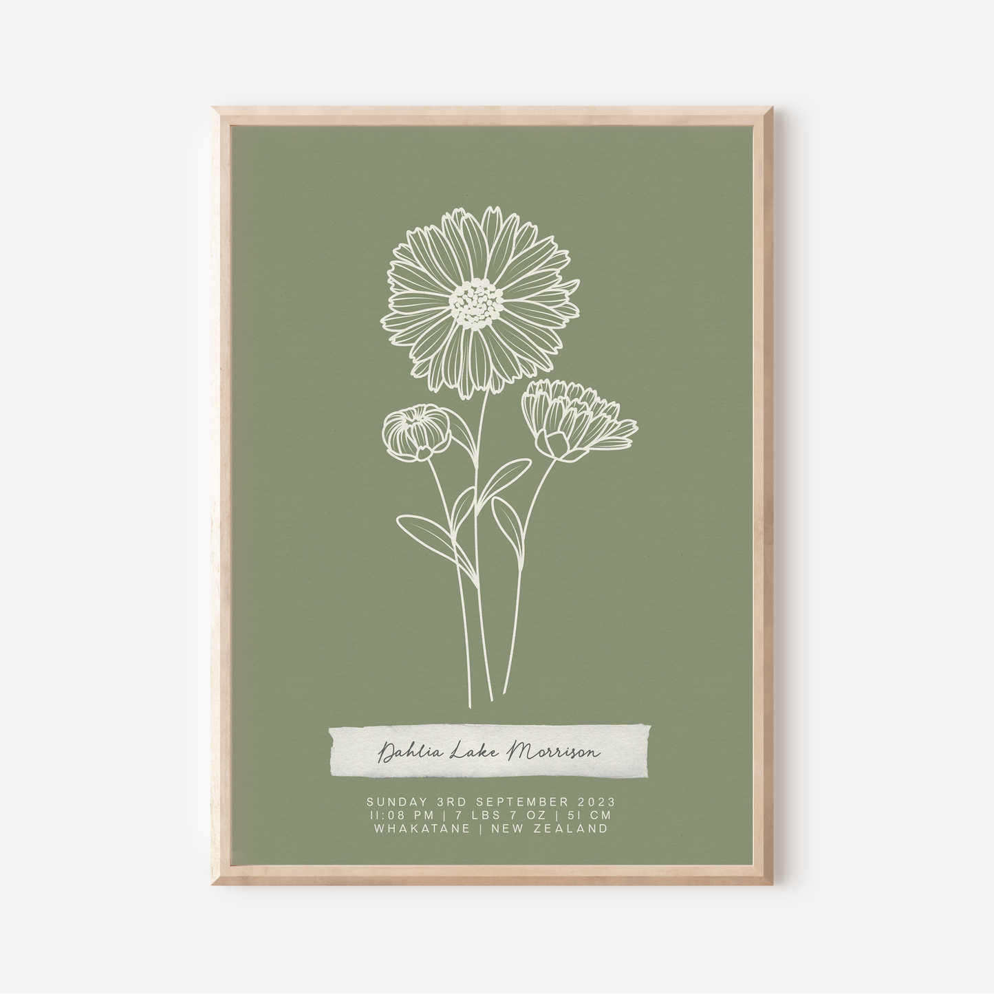 SEPTEMBER Aster - Botanical Birth Month Keepsake Print