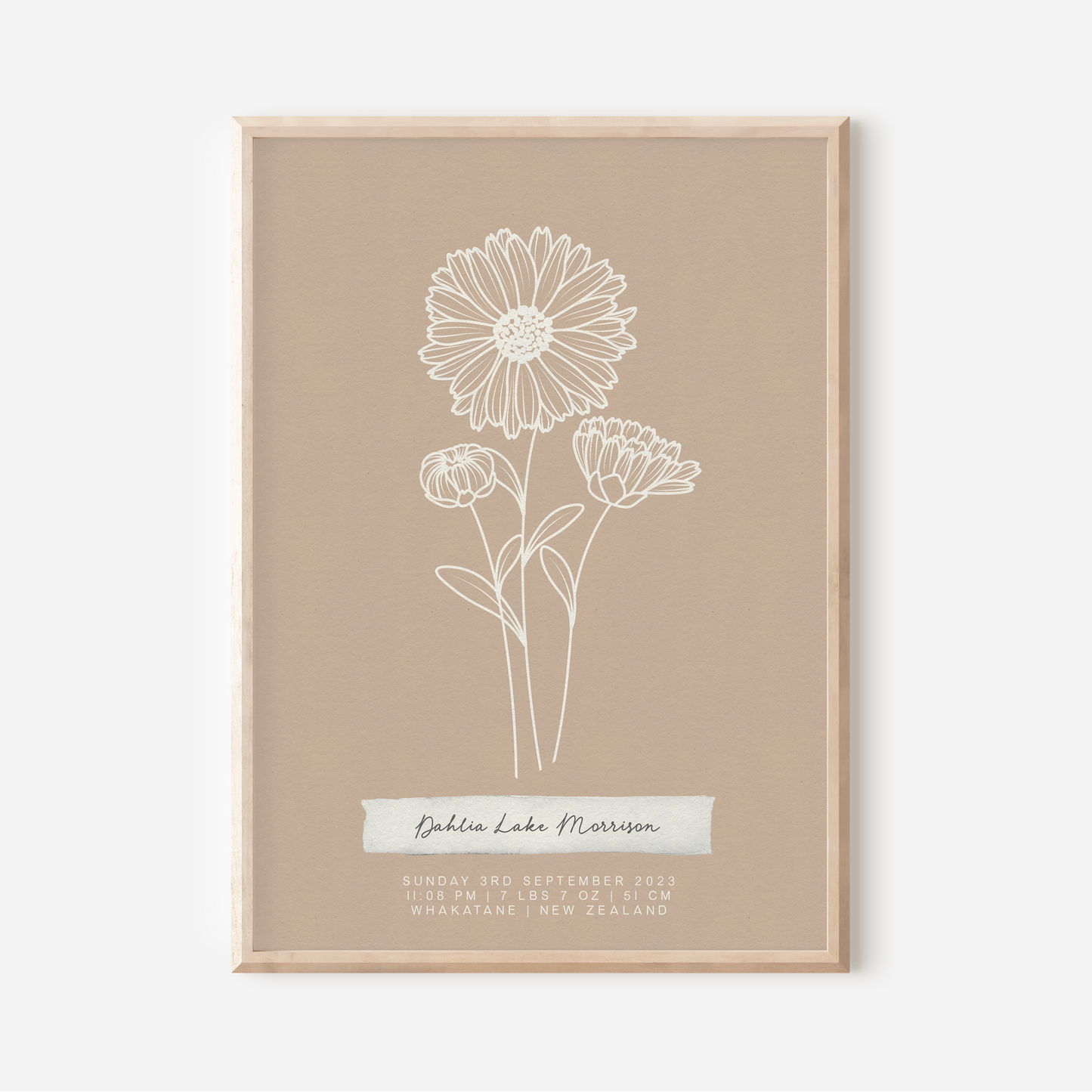 SEPTEMBER Aster - Botanical Birth Month Keepsake Print