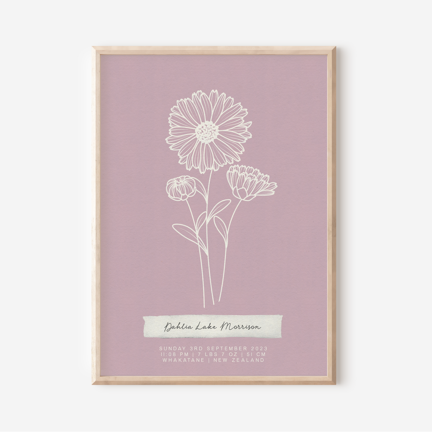 SEPTEMBER Aster - Botanical Birth Month Keepsake Print