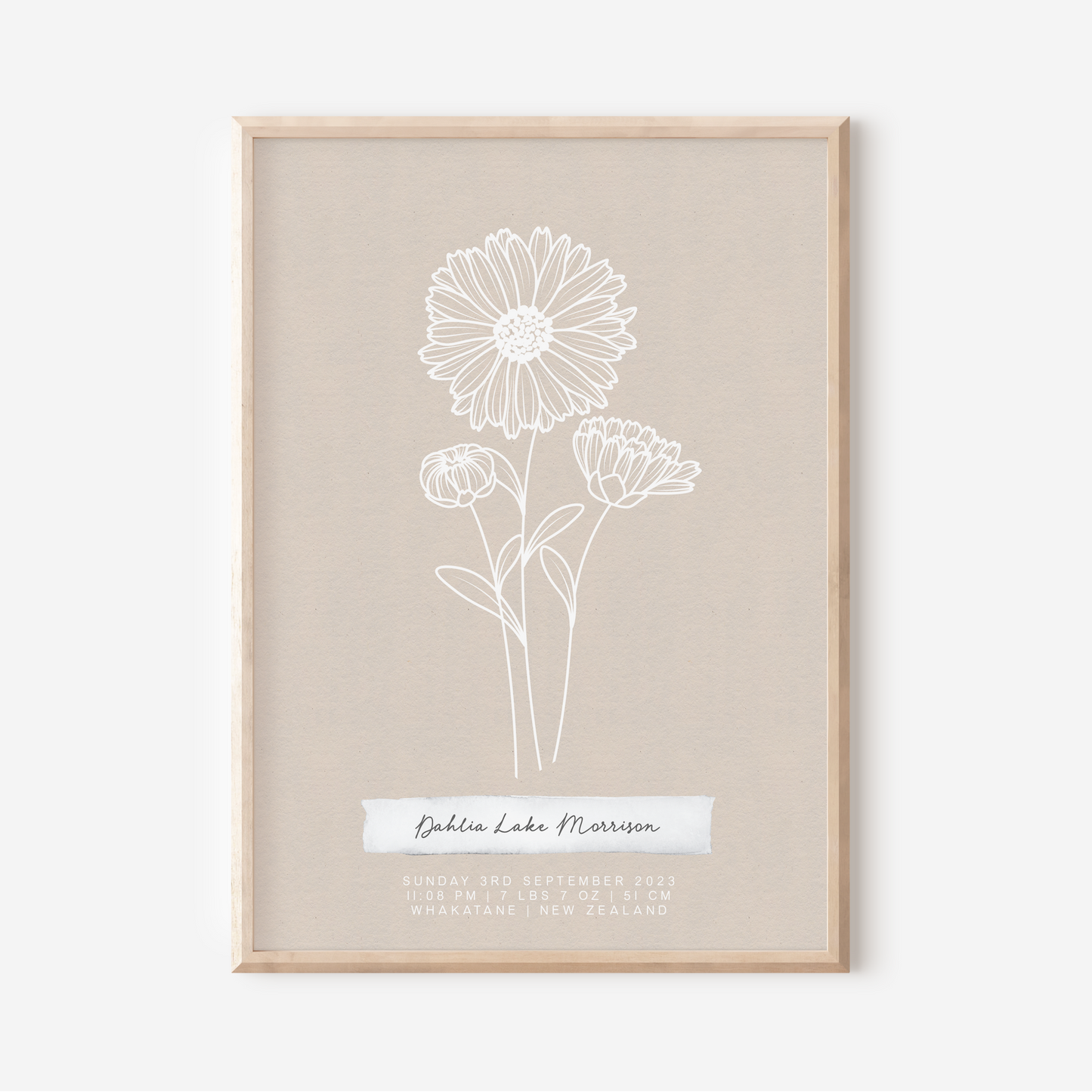 SEPTEMBER Aster - Botanical Birth Month Keepsake Print