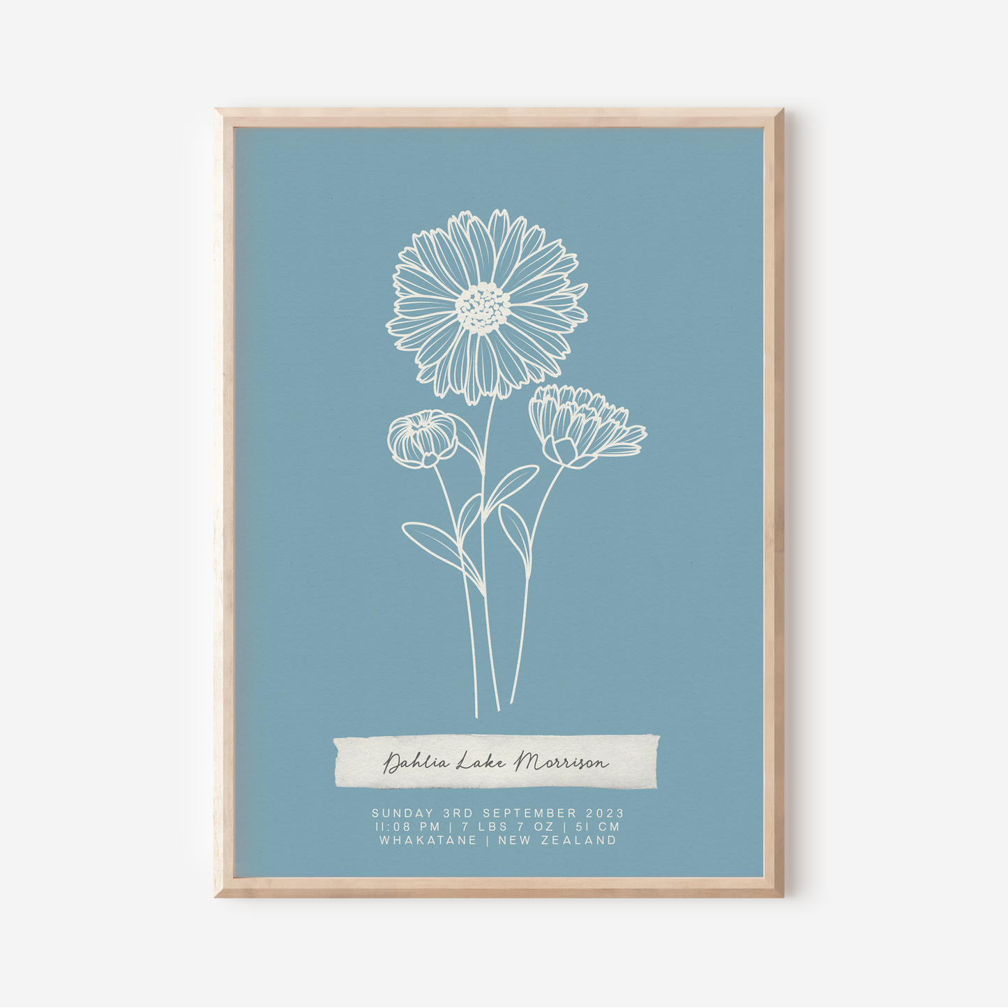 SEPTEMBER Aster - Botanical Birth Month Keepsake Print