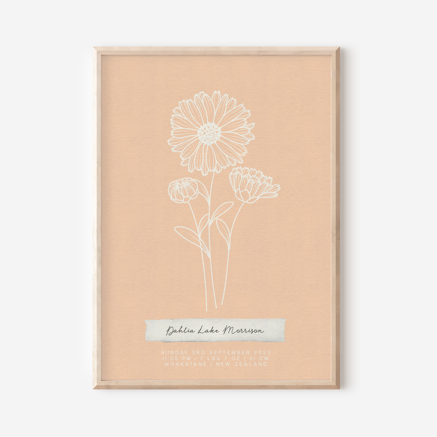 SEPTEMBER Aster - Botanical Birth Month Keepsake Print