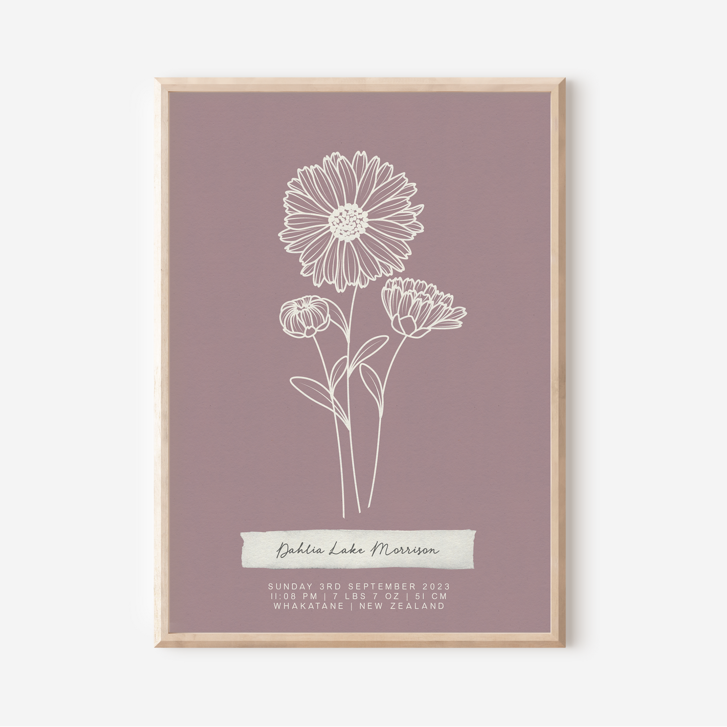 SEPTEMBER Aster - Botanical Birth Month Keepsake Print