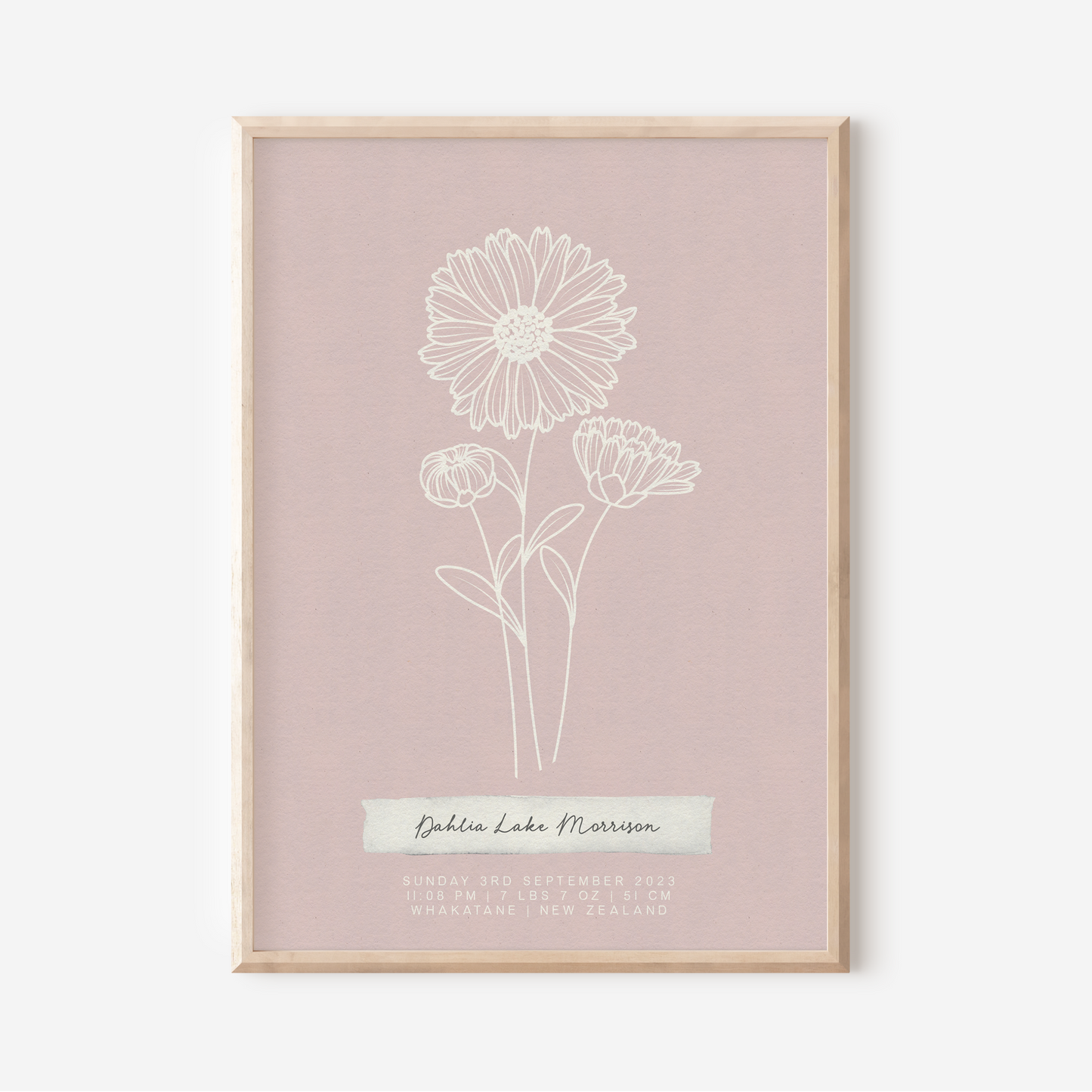 SEPTEMBER Aster - Botanical Birth Month Keepsake Print