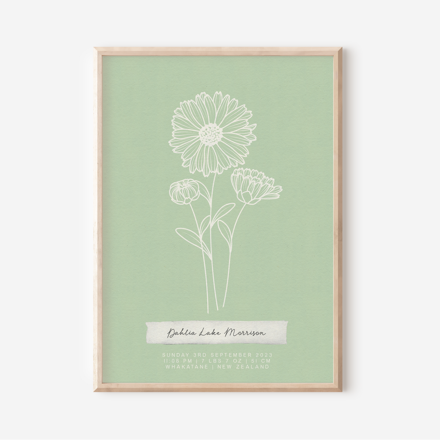 SEPTEMBER Aster - Botanical Birth Month Keepsake Print