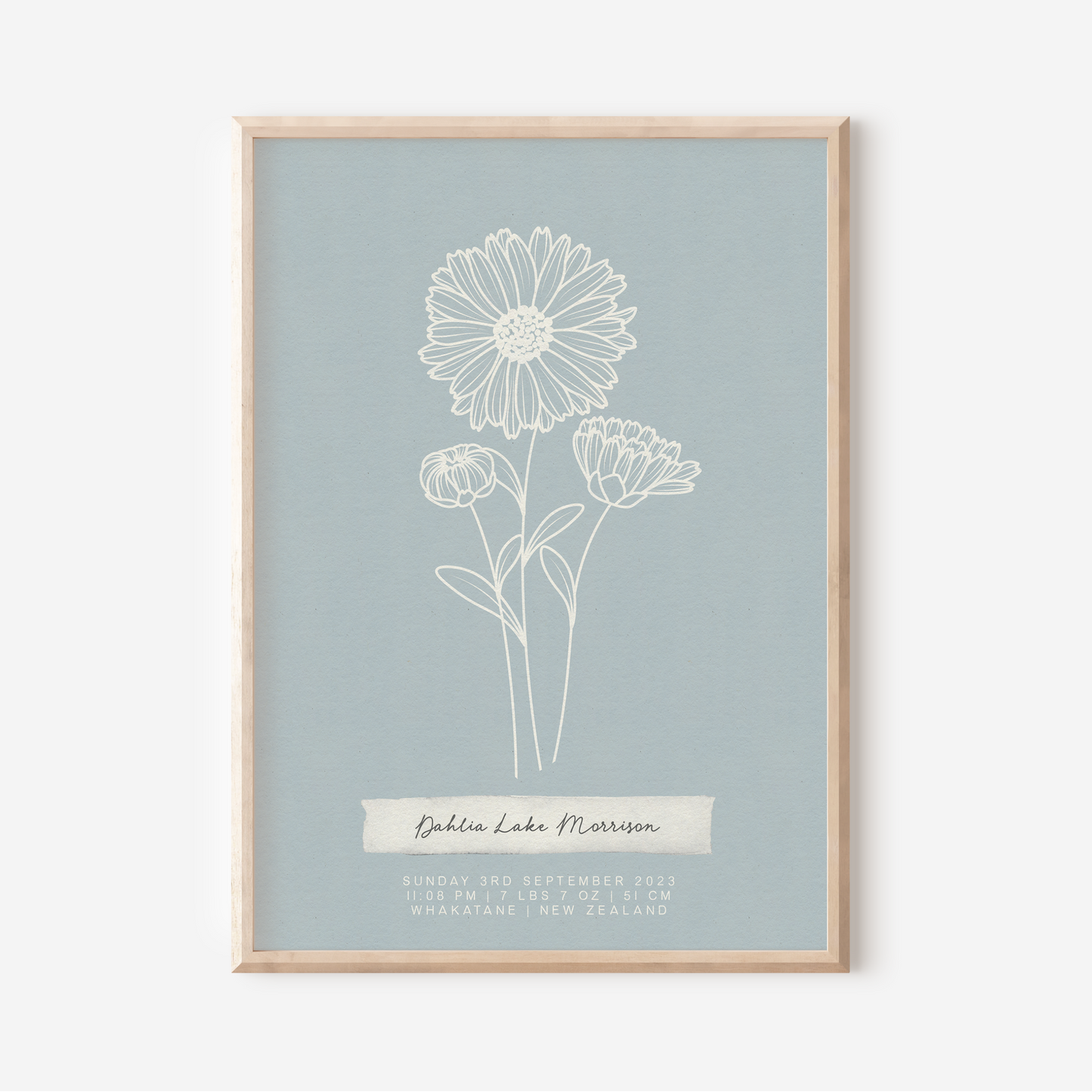 SEPTEMBER Aster - Botanical Birth Month Keepsake Print