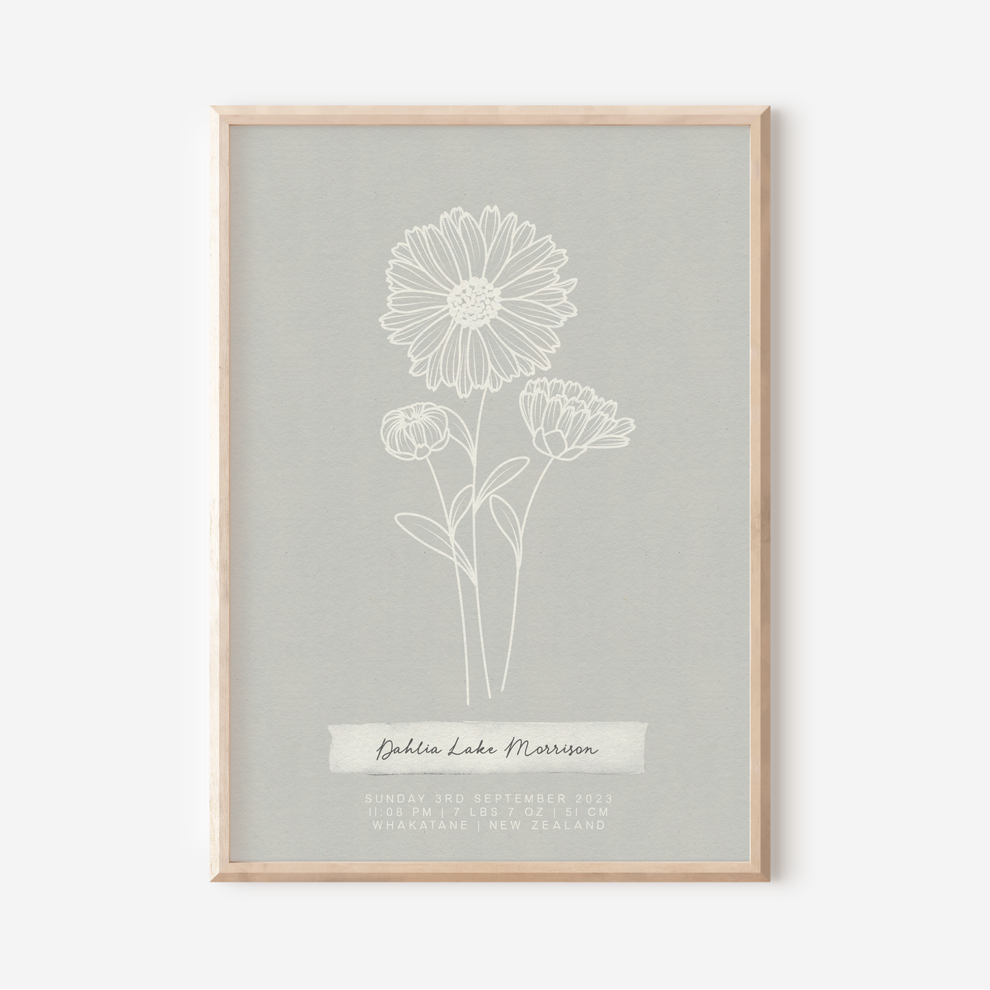 SEPTEMBER Aster - Botanical Birth Month Keepsake Print