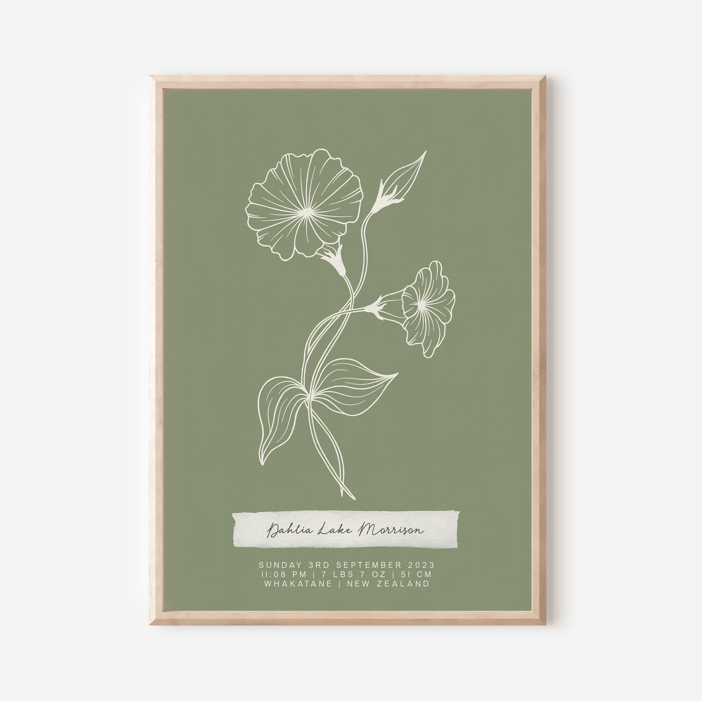 SEPTEMBER Morning Glory - Botanical Birth Month Keepsake Print