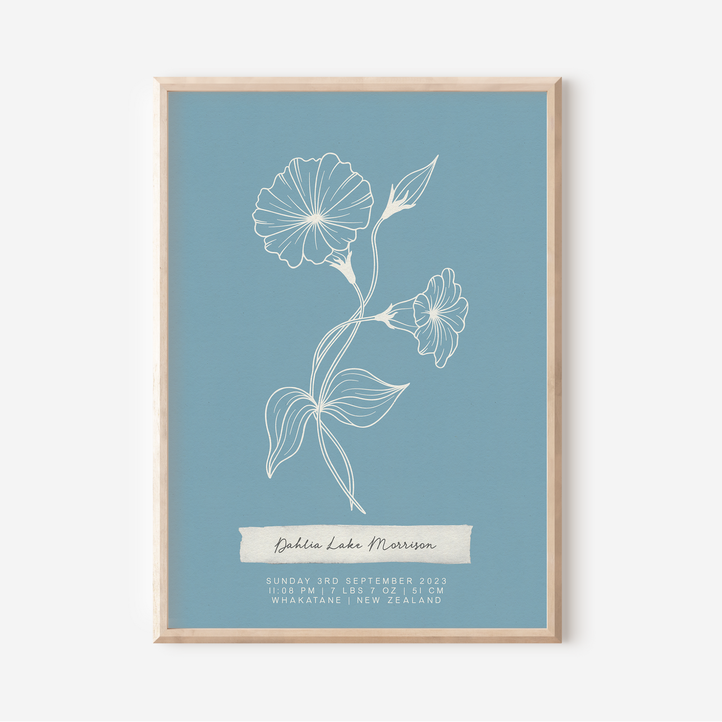 SEPTEMBER Morning Glory - Botanical Birth Month Keepsake Print