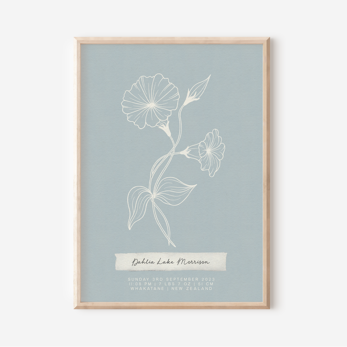 SEPTEMBER Morning Glory - Botanical Birth Month Keepsake Print