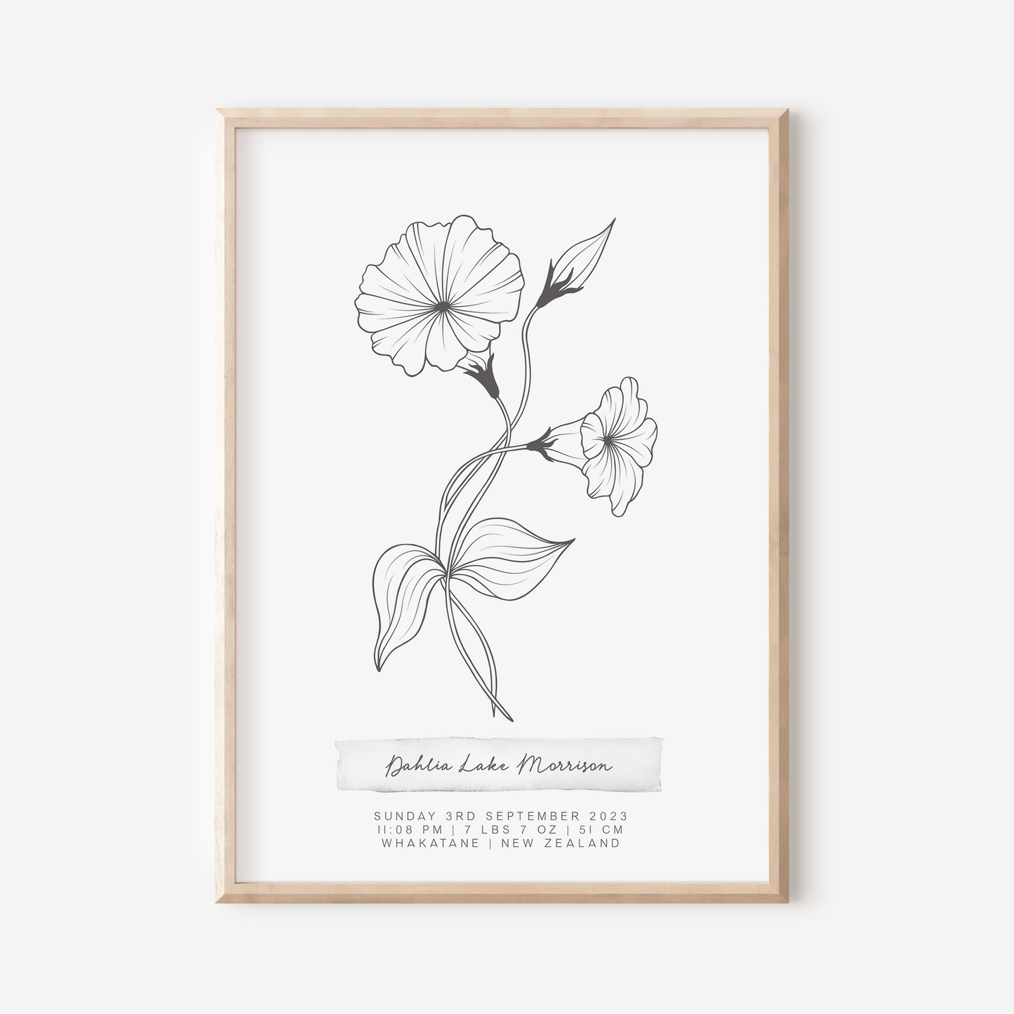 SEPTEMBER Morning Glory - Botanical Birth Month Keepsake Print