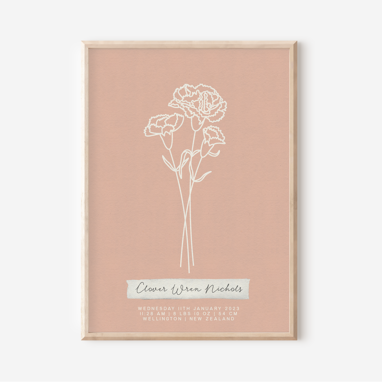 JANUARY Carnation - Botanical Birth Month Keepsake Print