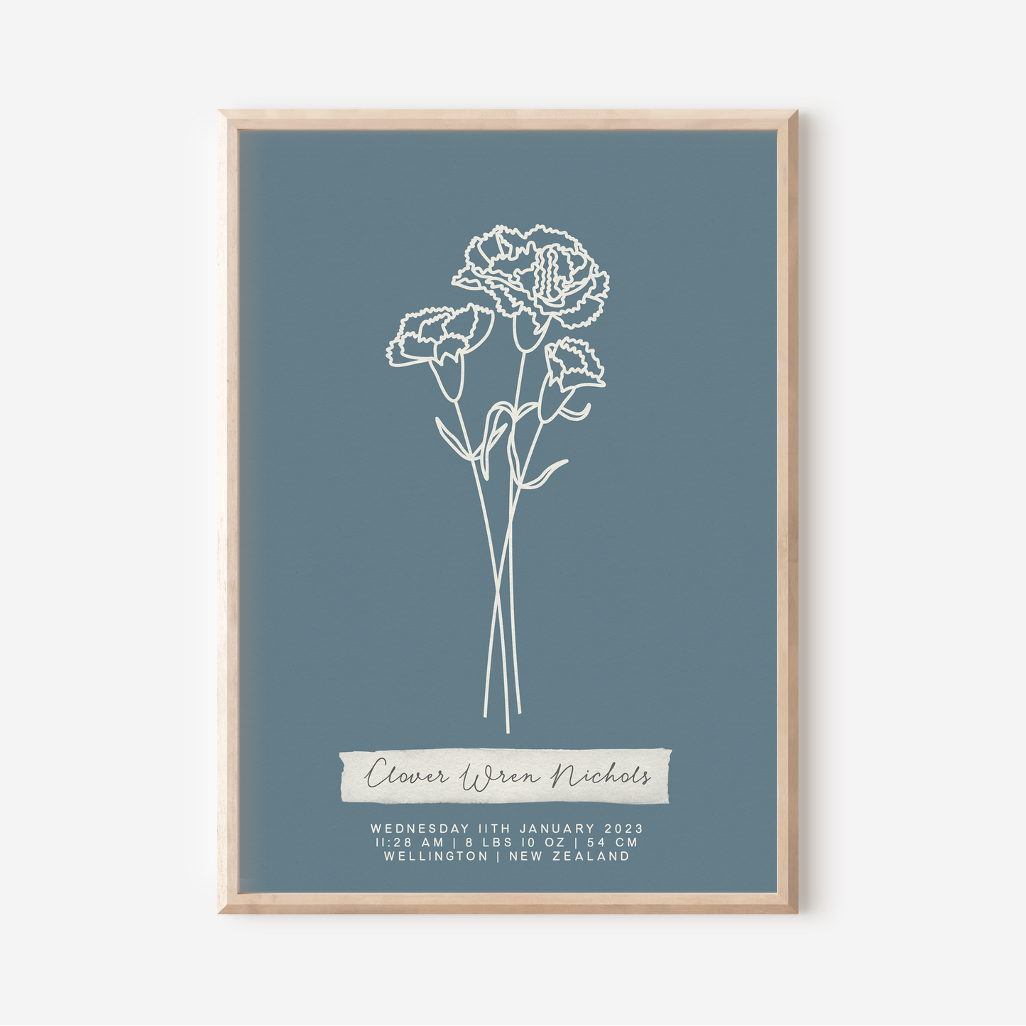 JANUARY Carnation - Botanical Birth Month Keepsake Print