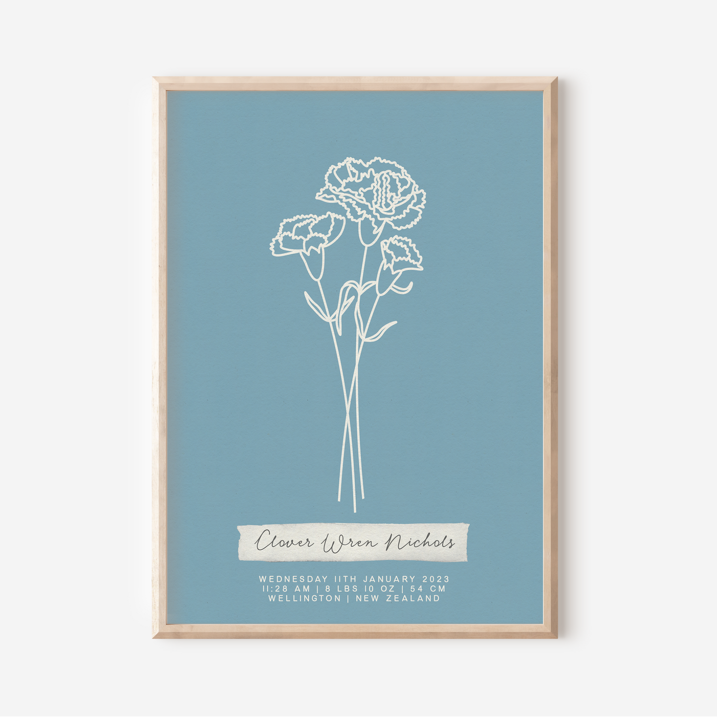 JANUARY Carnation - Botanical Birth Month Keepsake Print