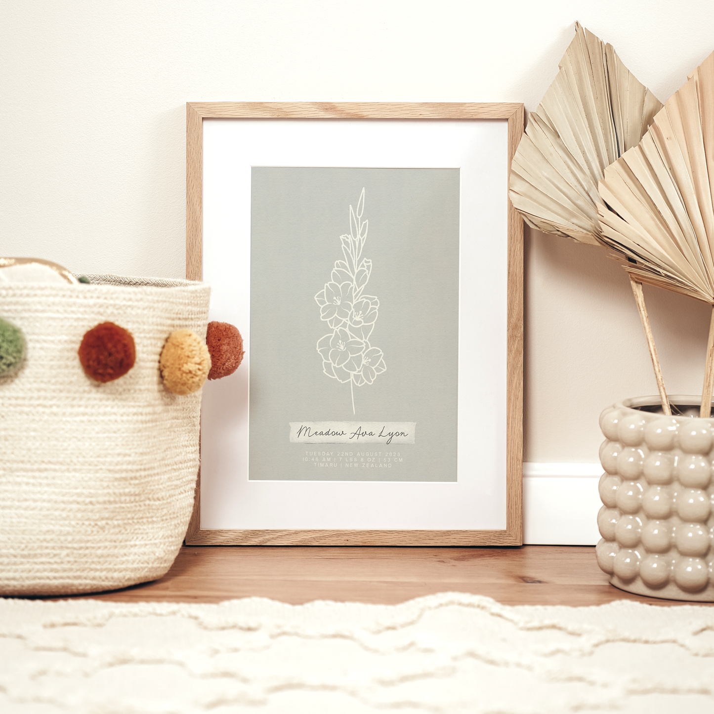 AUGUST Gladiolus - Botanical Birth Month Keepsake Print