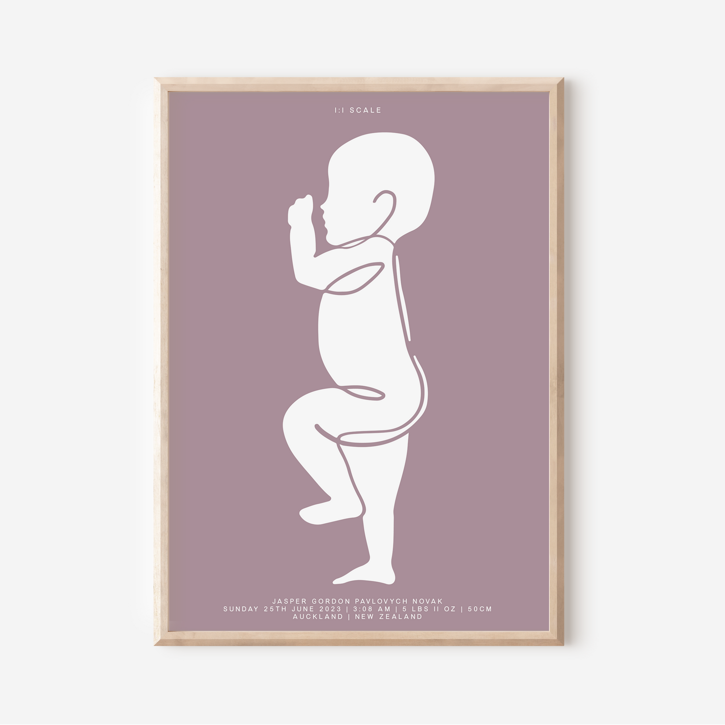 1:1 Scale - Sophisticated Birth Detail Keepsake Print