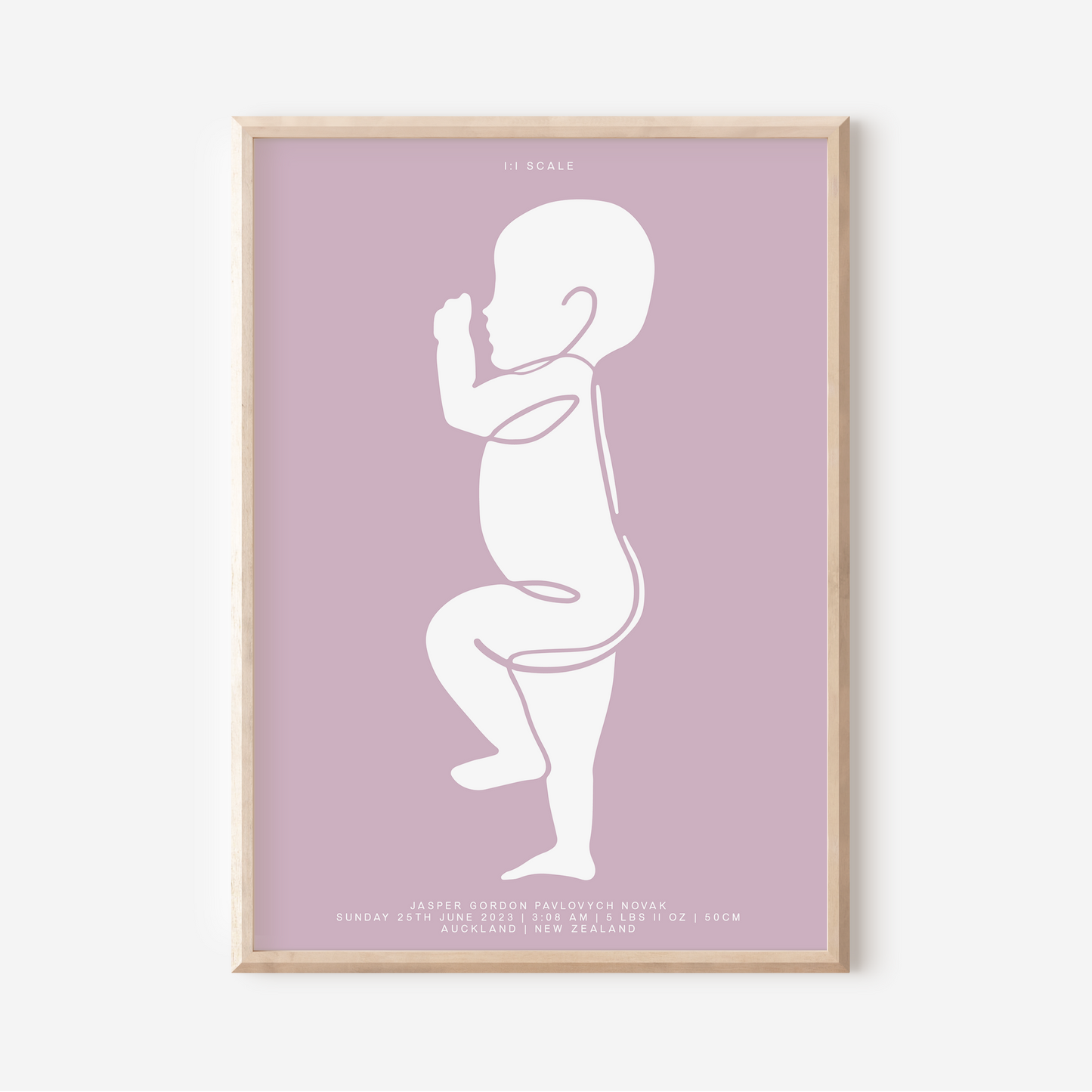 1:1 Scale - Sophisticated Birth Detail Keepsake Print